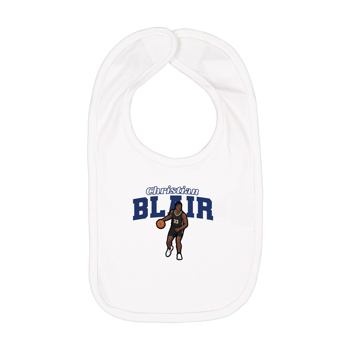 Infant Bib — Name Arch in White