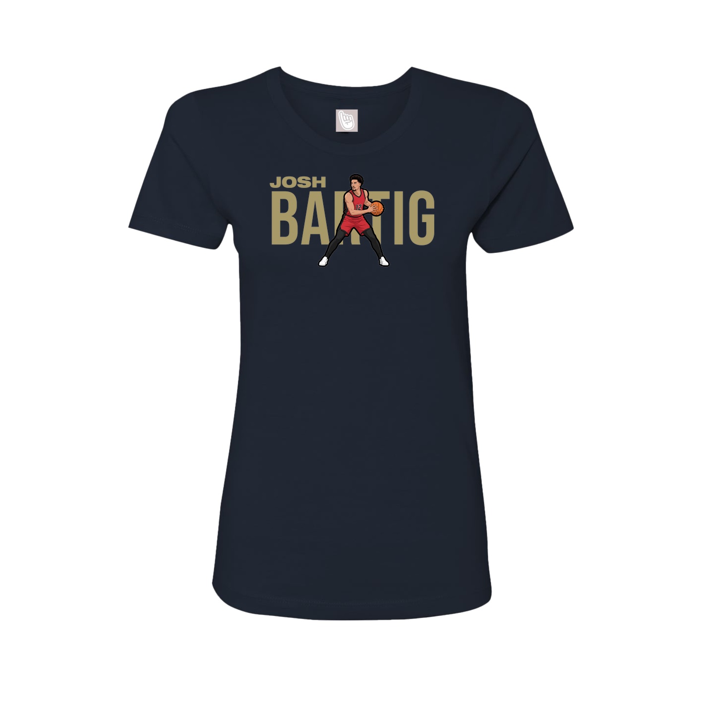 Fitted Women's Tee — Player Name in Navy