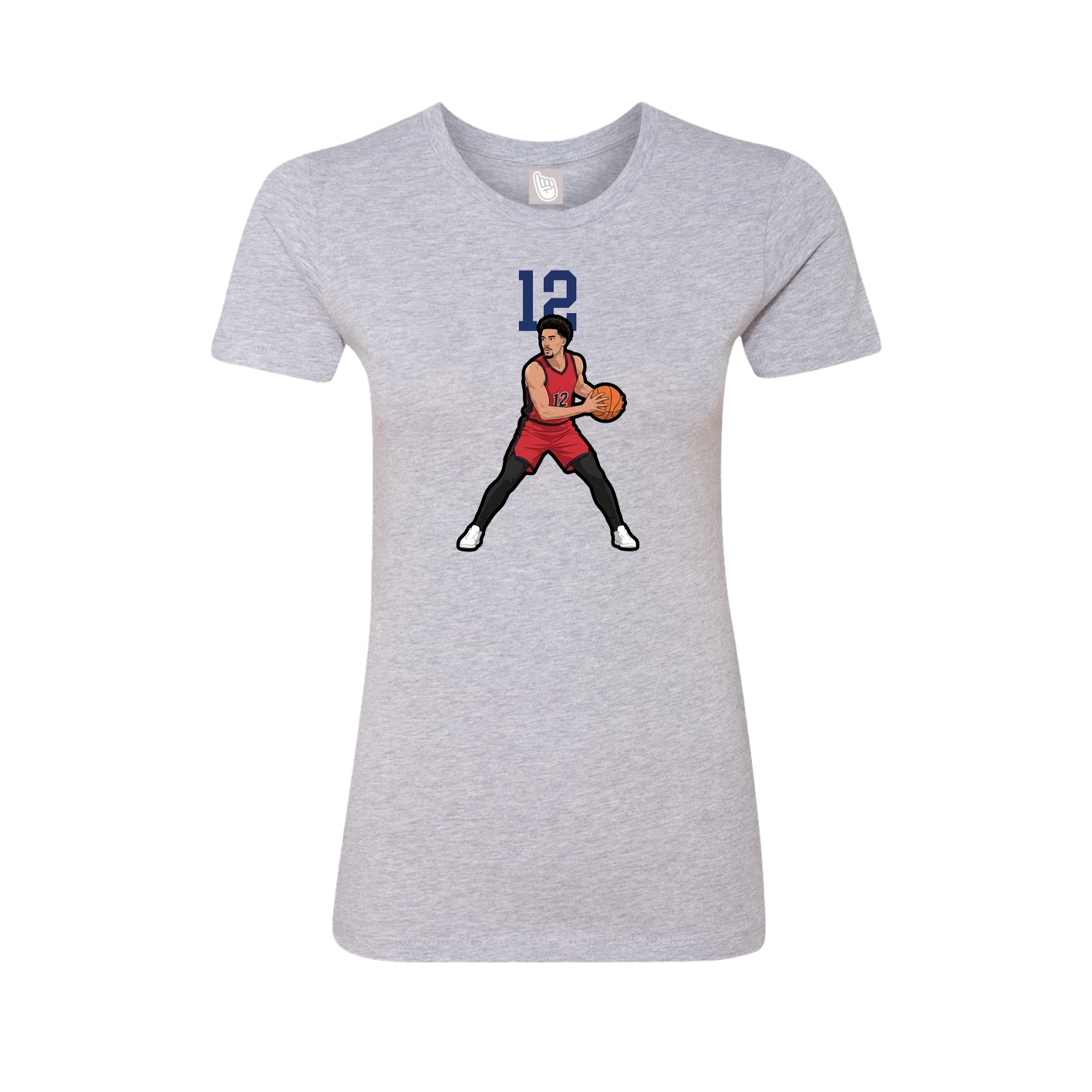 Fitted Women's Tee — Number Top in Grey