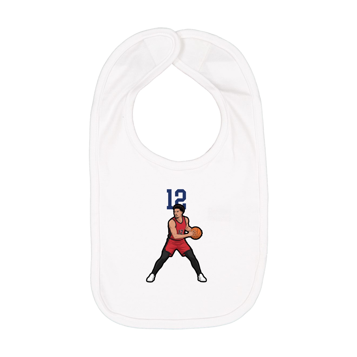 Infant Bib — Number Top in White