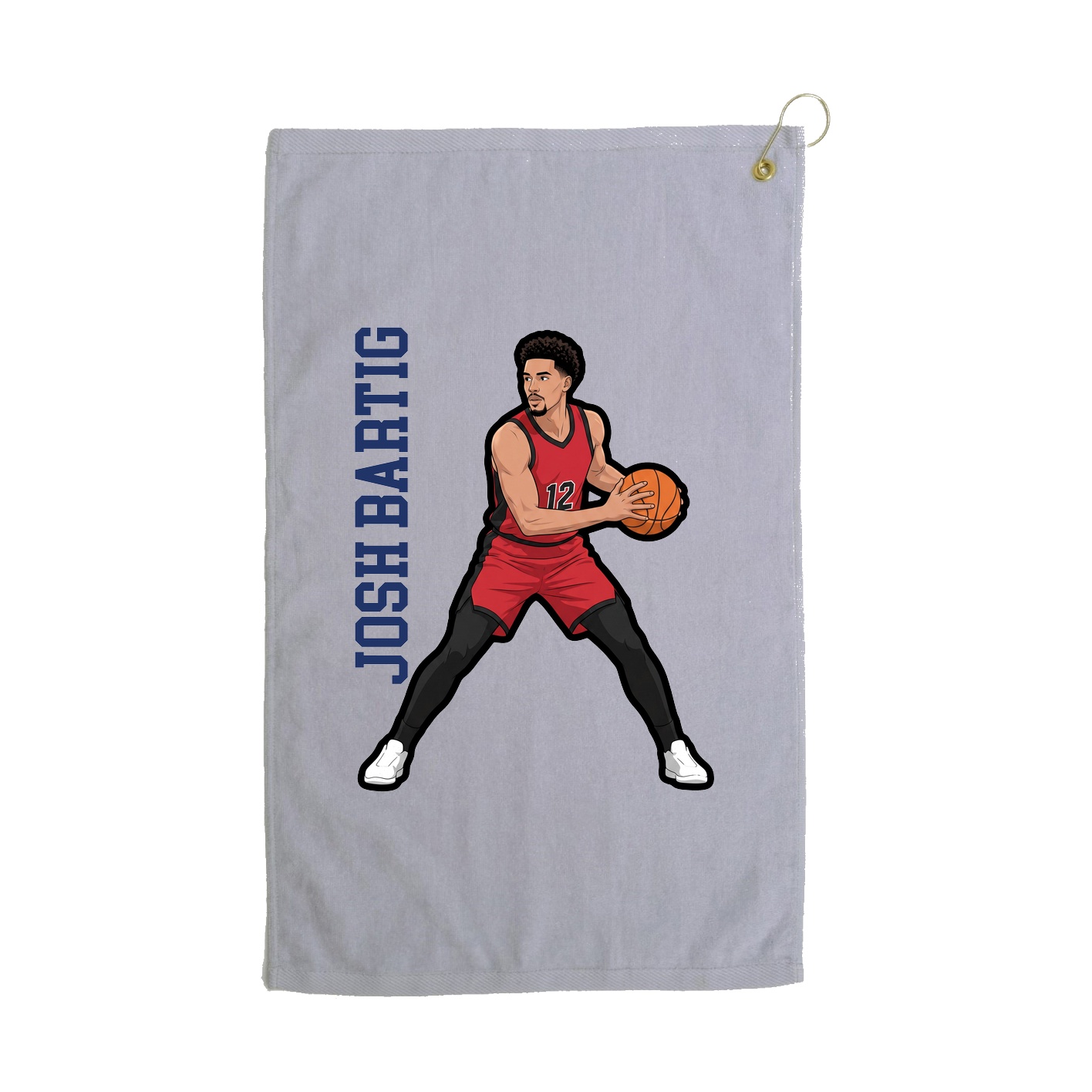 Golf Towel — Name Vertical in Grey