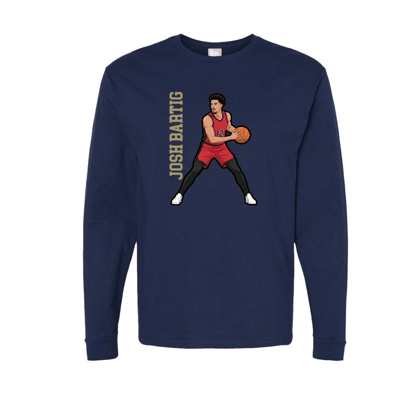 Long Sleeve Tee — Name Vertical in Navy