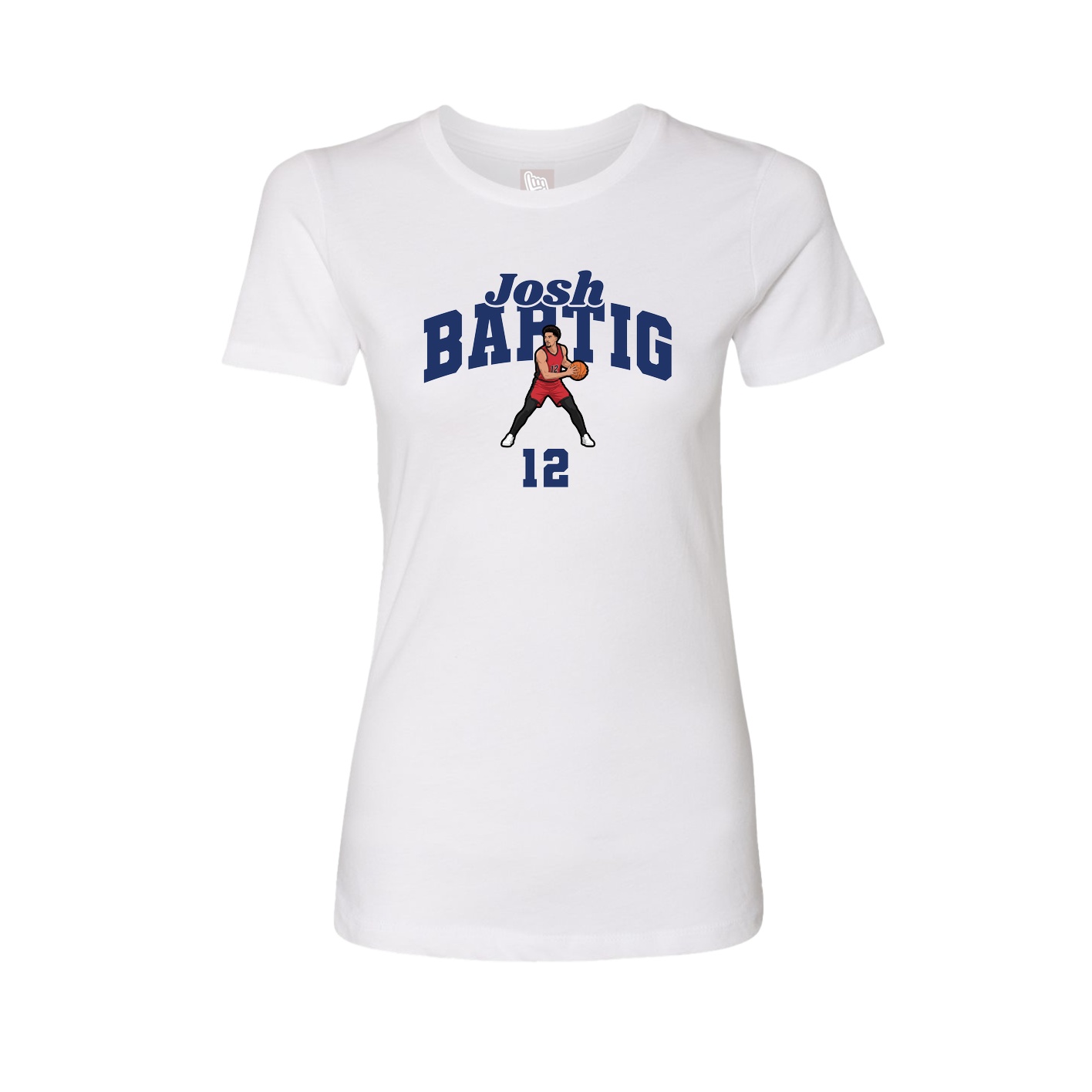 Fitted Women's Tee — Signature Arch in White