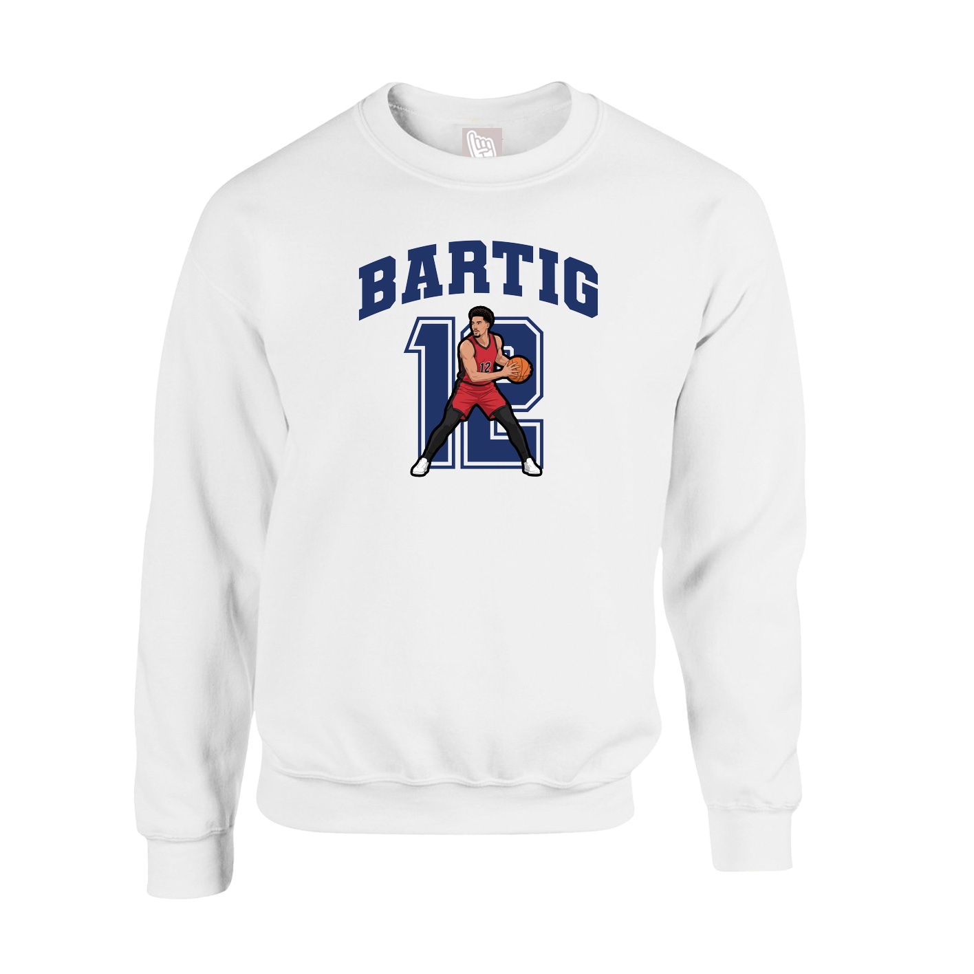 Fleece Crew — Number in White