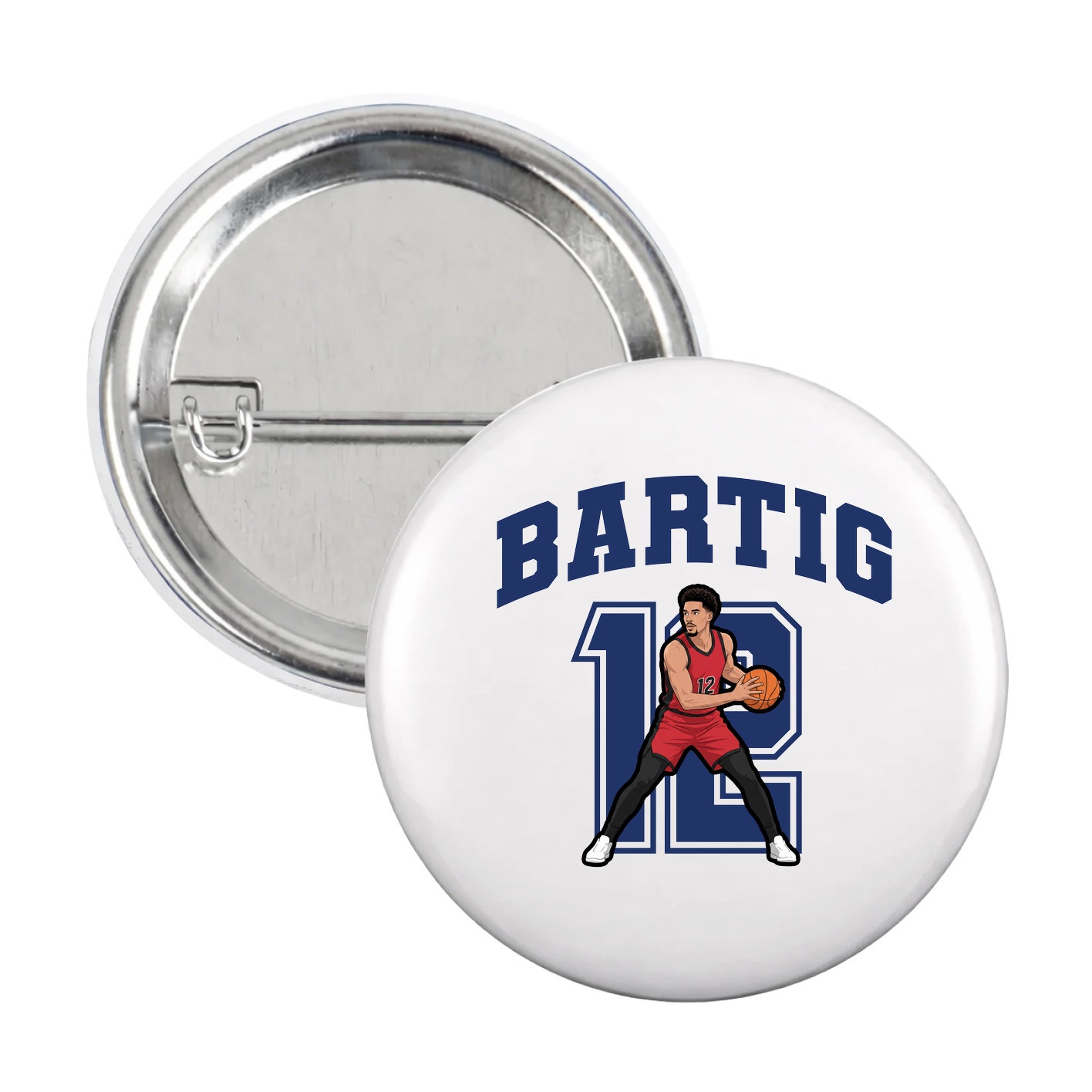 Game Day Button — Number in White