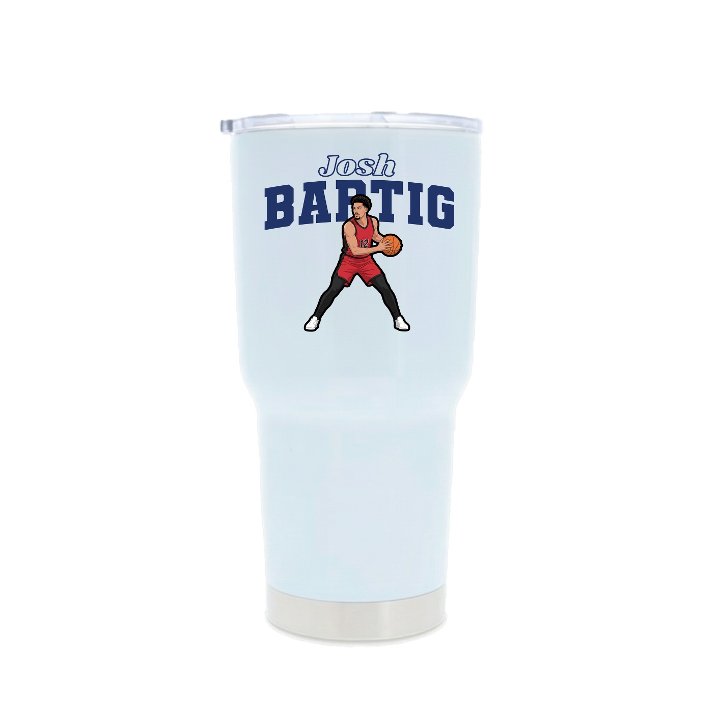 30oz Stainless Steel Tumbler — Name Arch in White