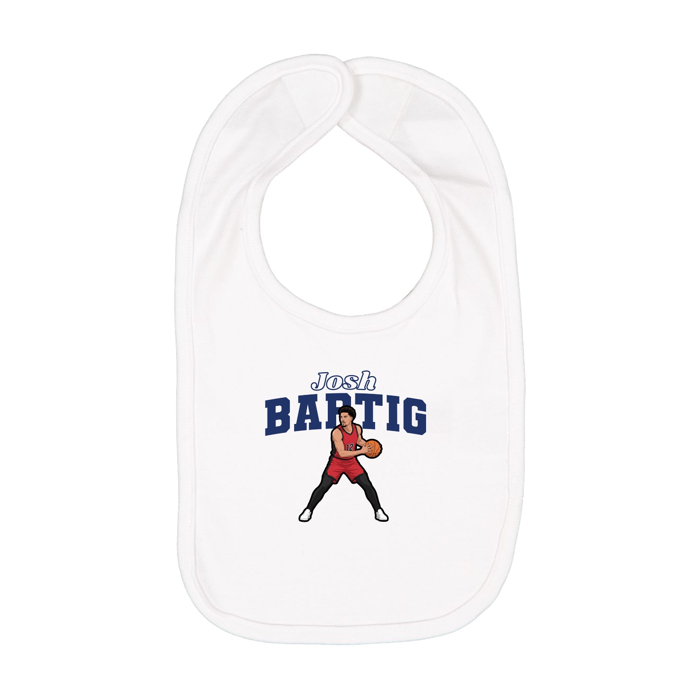 Infant Bib — Name Arch in White