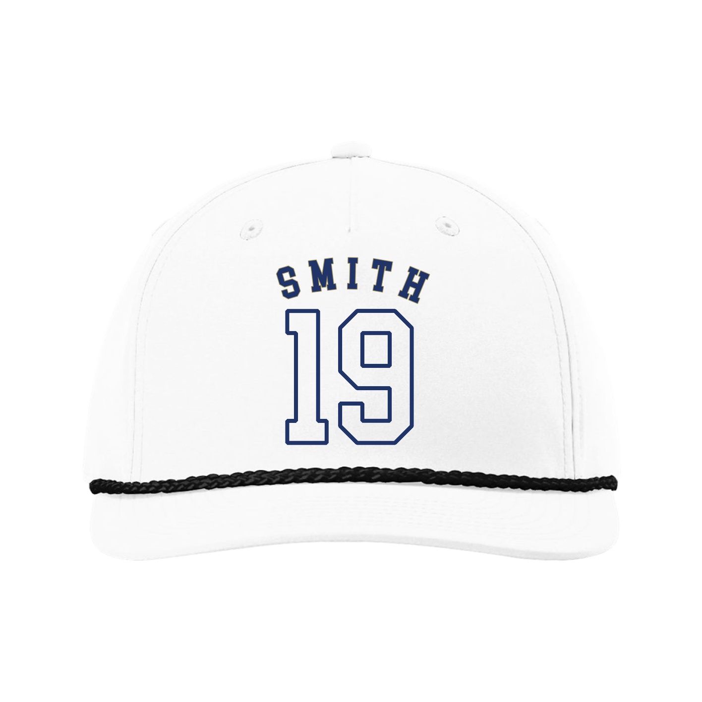 Five-Panel Classic Rope Cap — Shirsey Arch in White