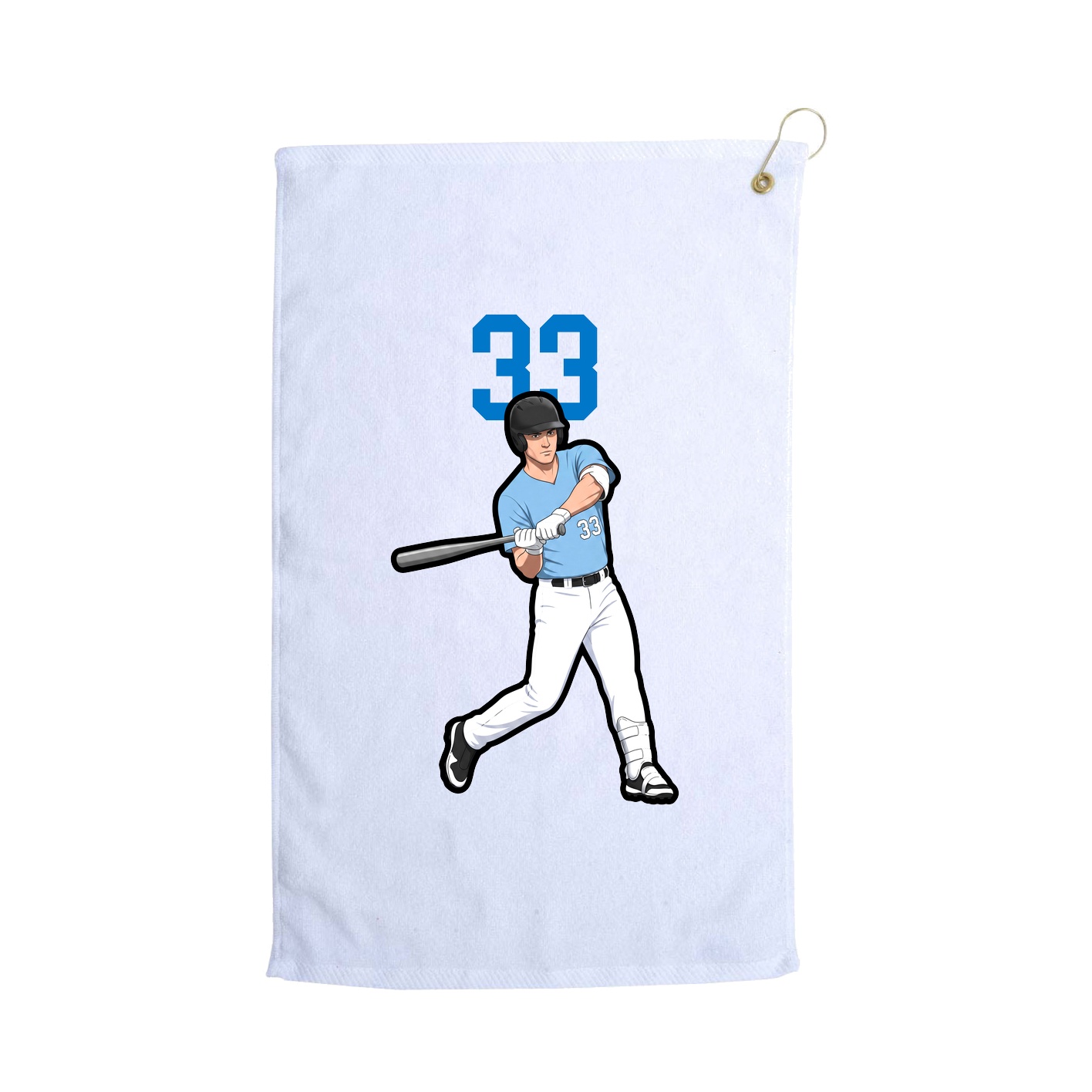 Golf Towel — Number Top in White