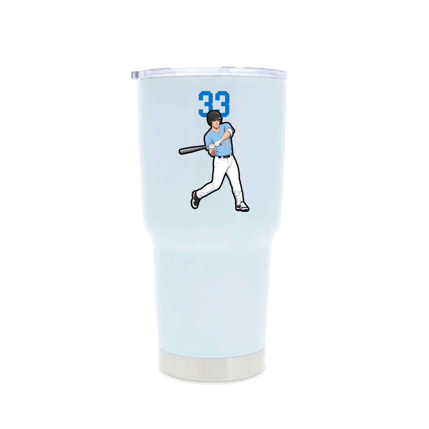 30oz Stainless Steel Tumbler — Number Top in White