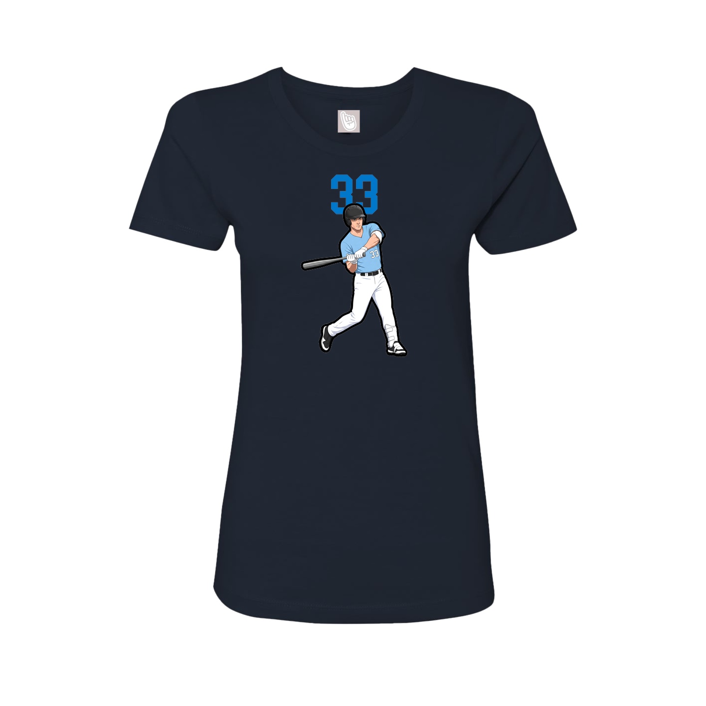 Fitted Women's Tee — Number Top in Navy