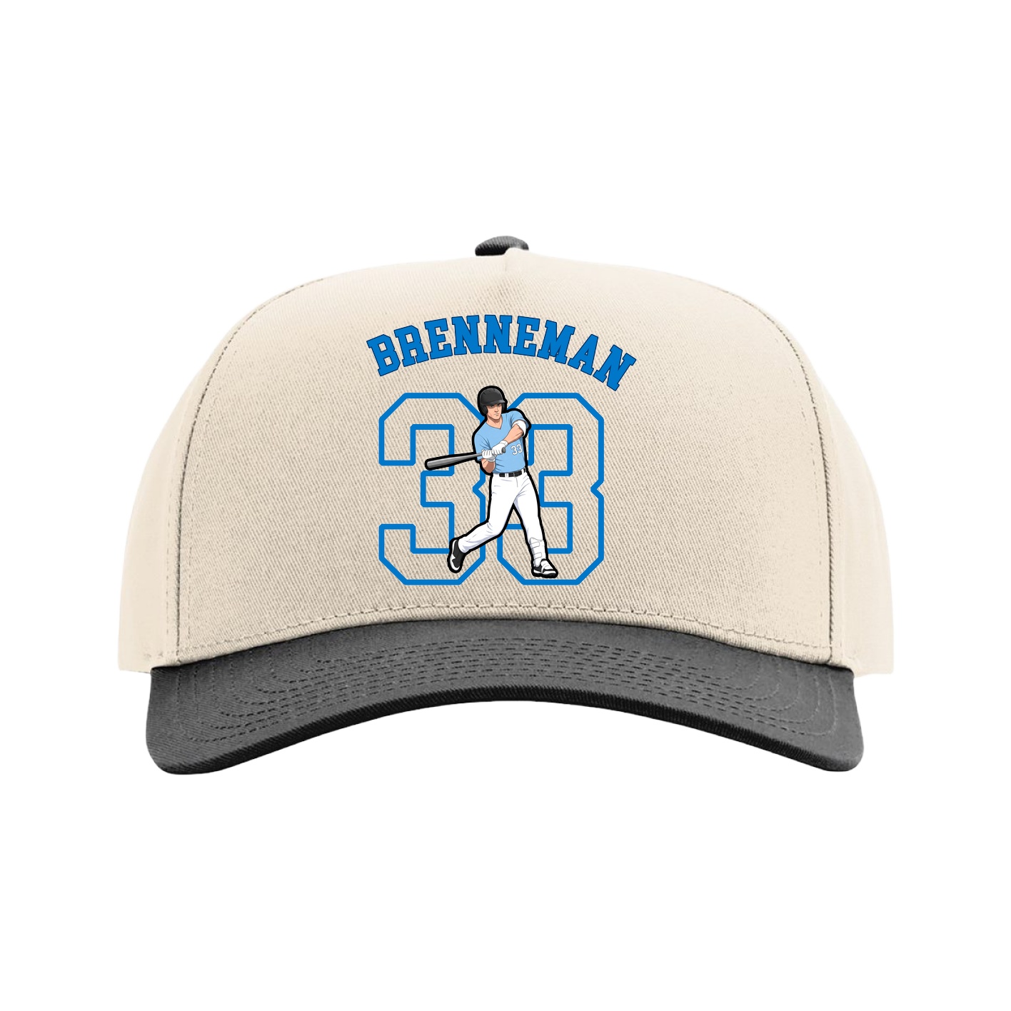 Full Fabric Five-Panel Champ Cap — Shirsey Arch in Cream/Black