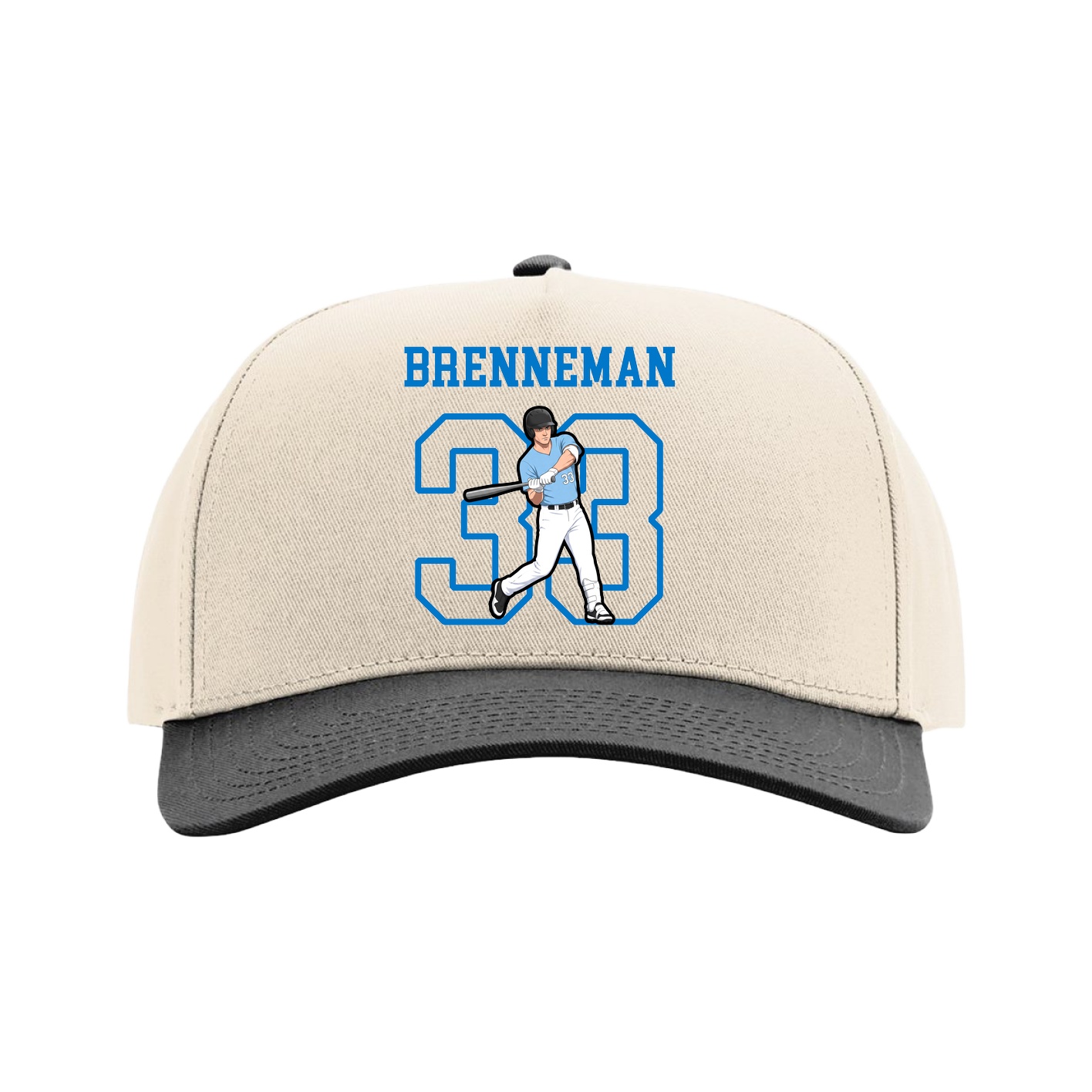 Full Fabric Five-Panel Champ Cap — Shirsey in Cream/Black