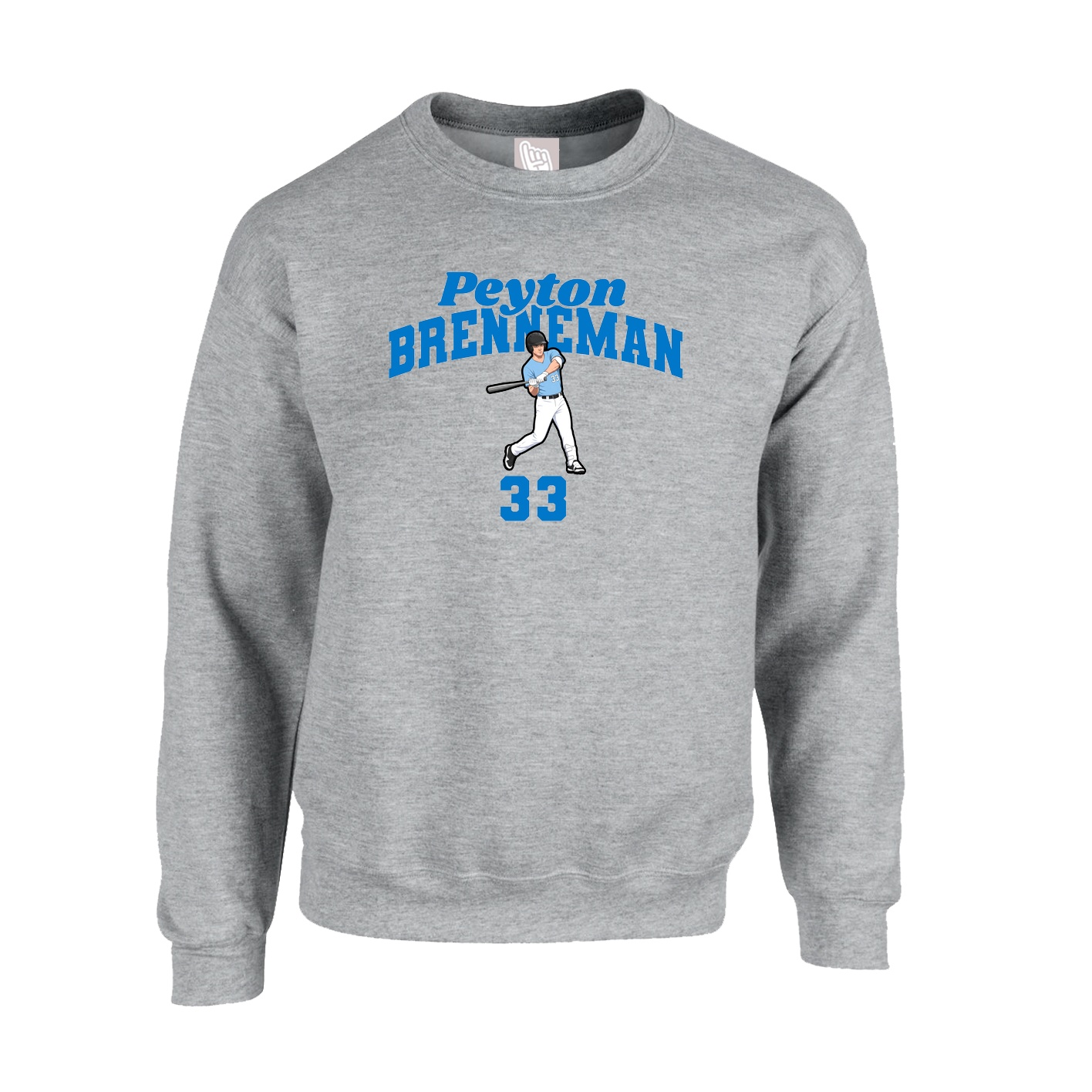 Fleece Crew — Signature Arch in Grey