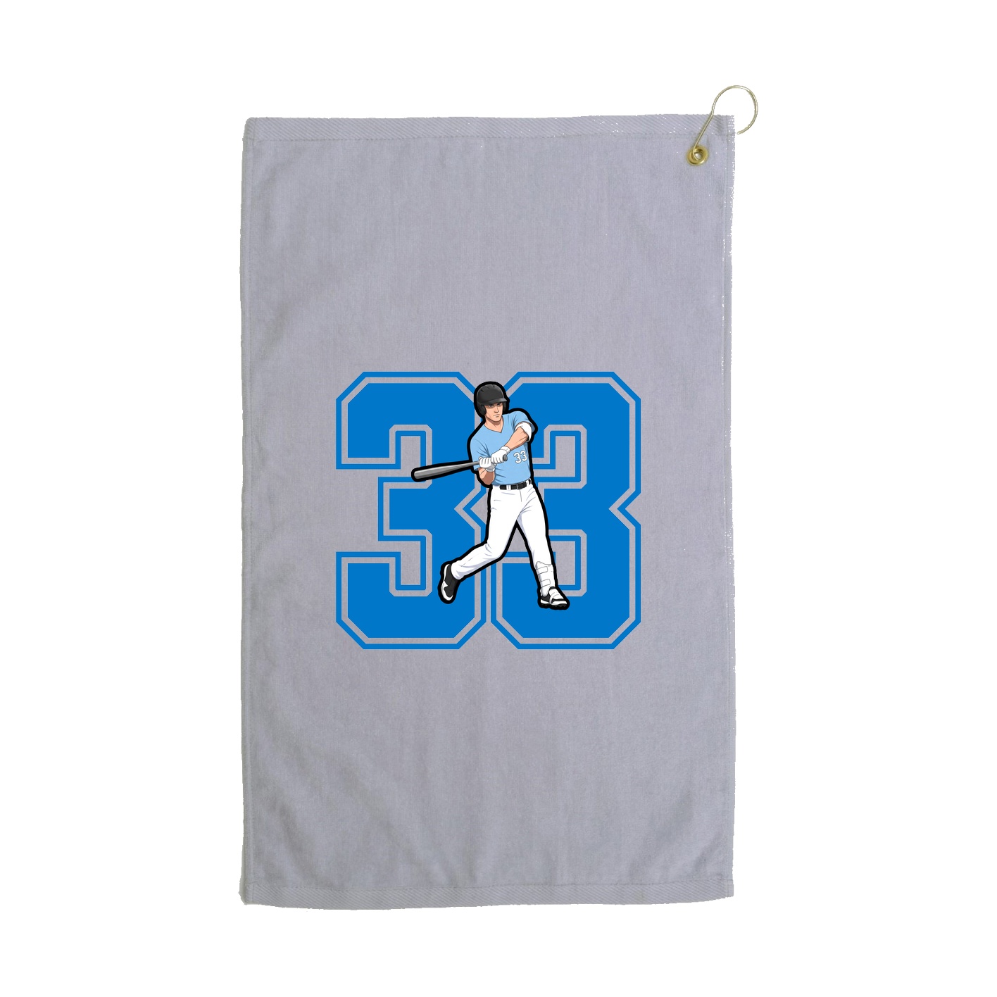 Golf Towel — Number in Grey