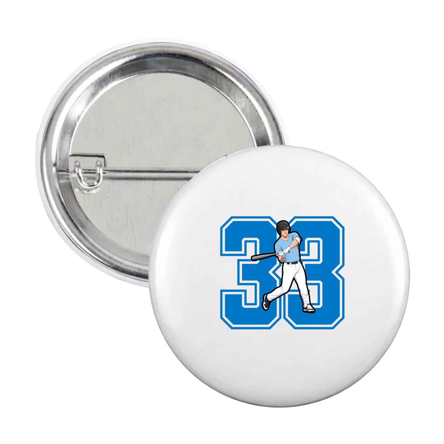 Game Day Button — Number in White