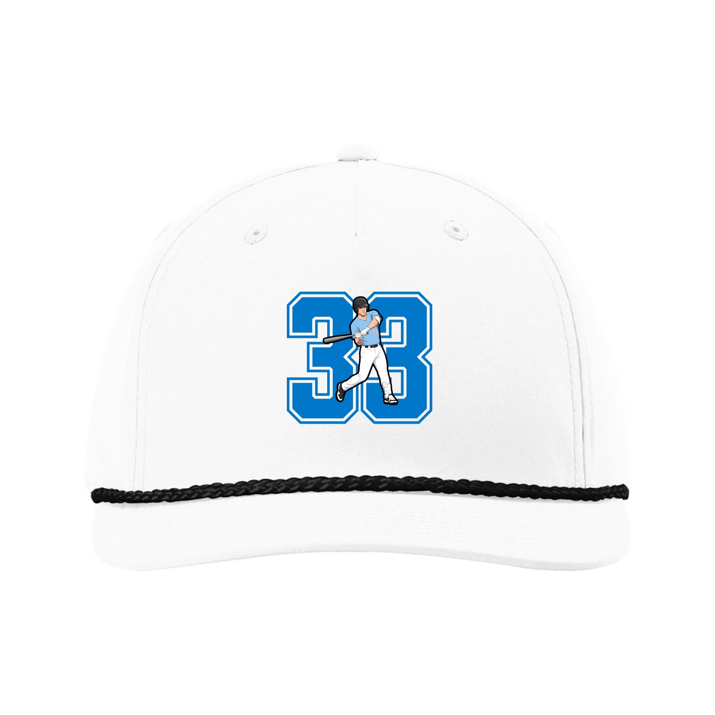 Five-Panel Classic Rope Cap — Number in White