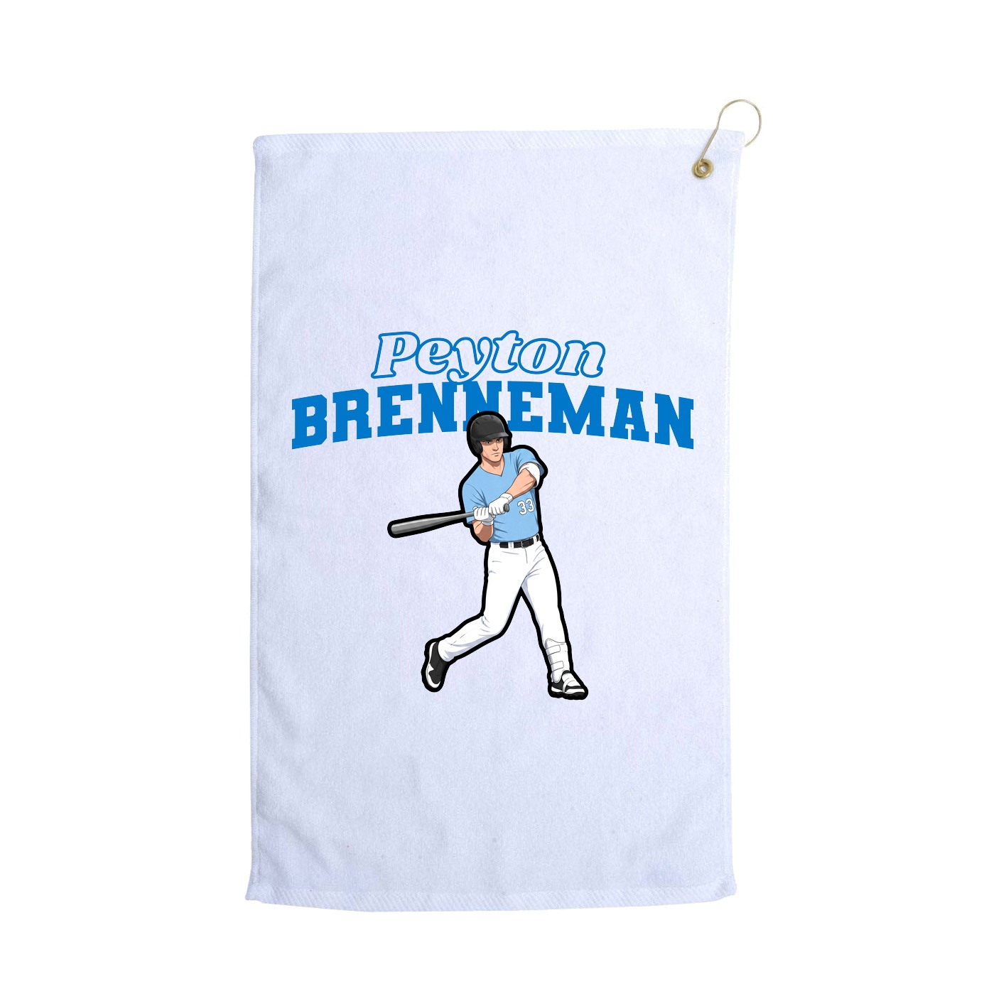 Golf Towel — Name Arch in White