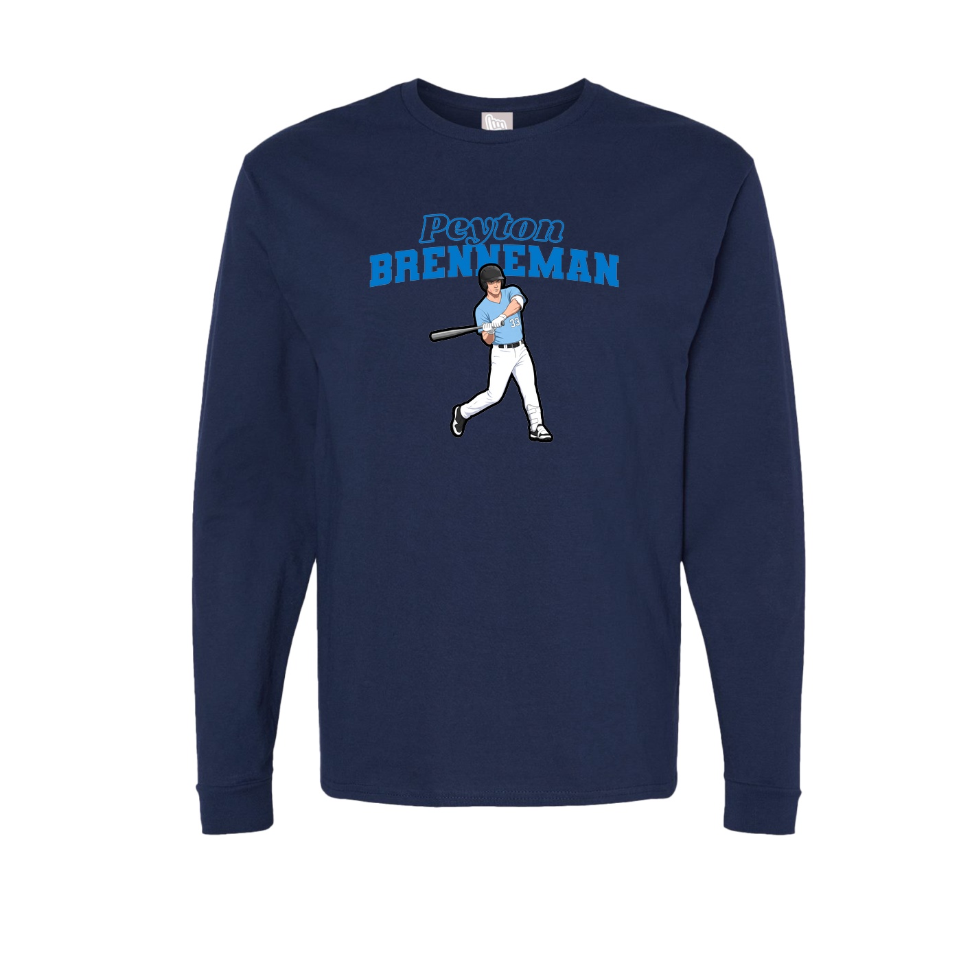 Long Sleeve Tee — Name Arch in Navy