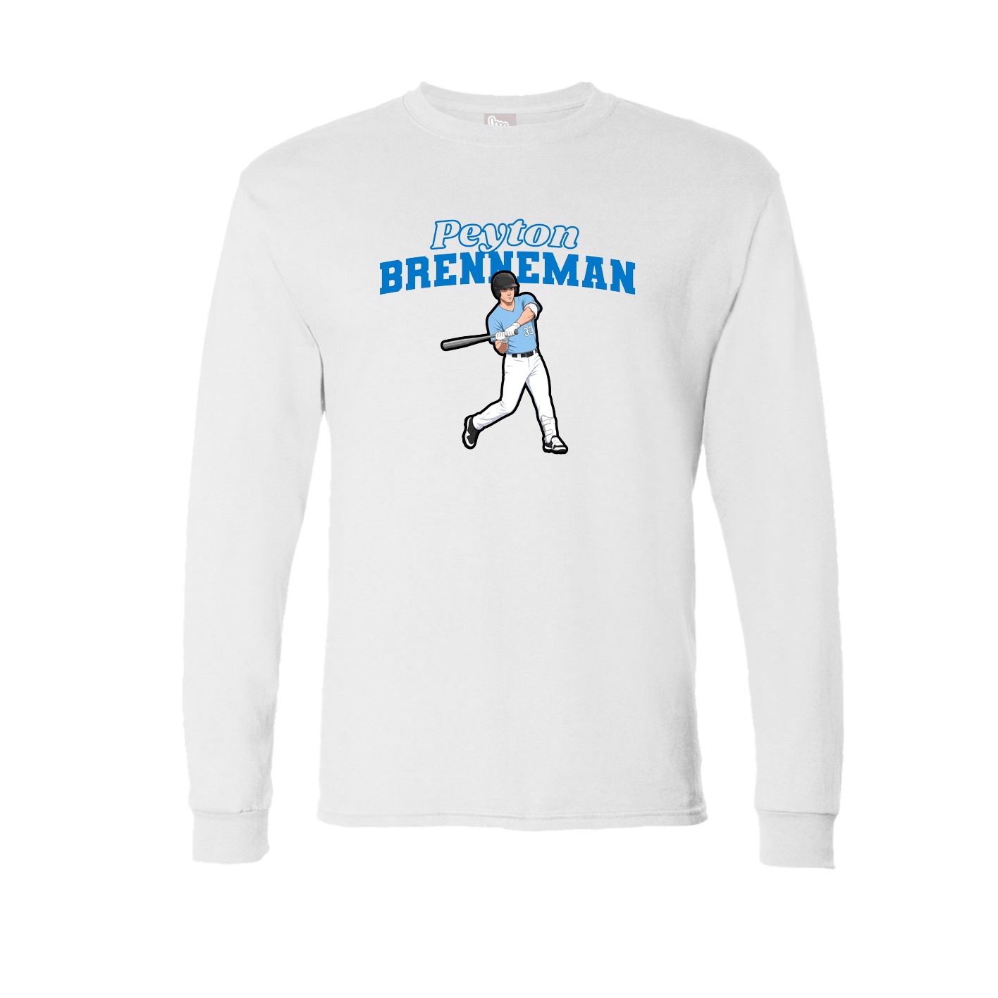 Long Sleeve Tee — Name Arch in White