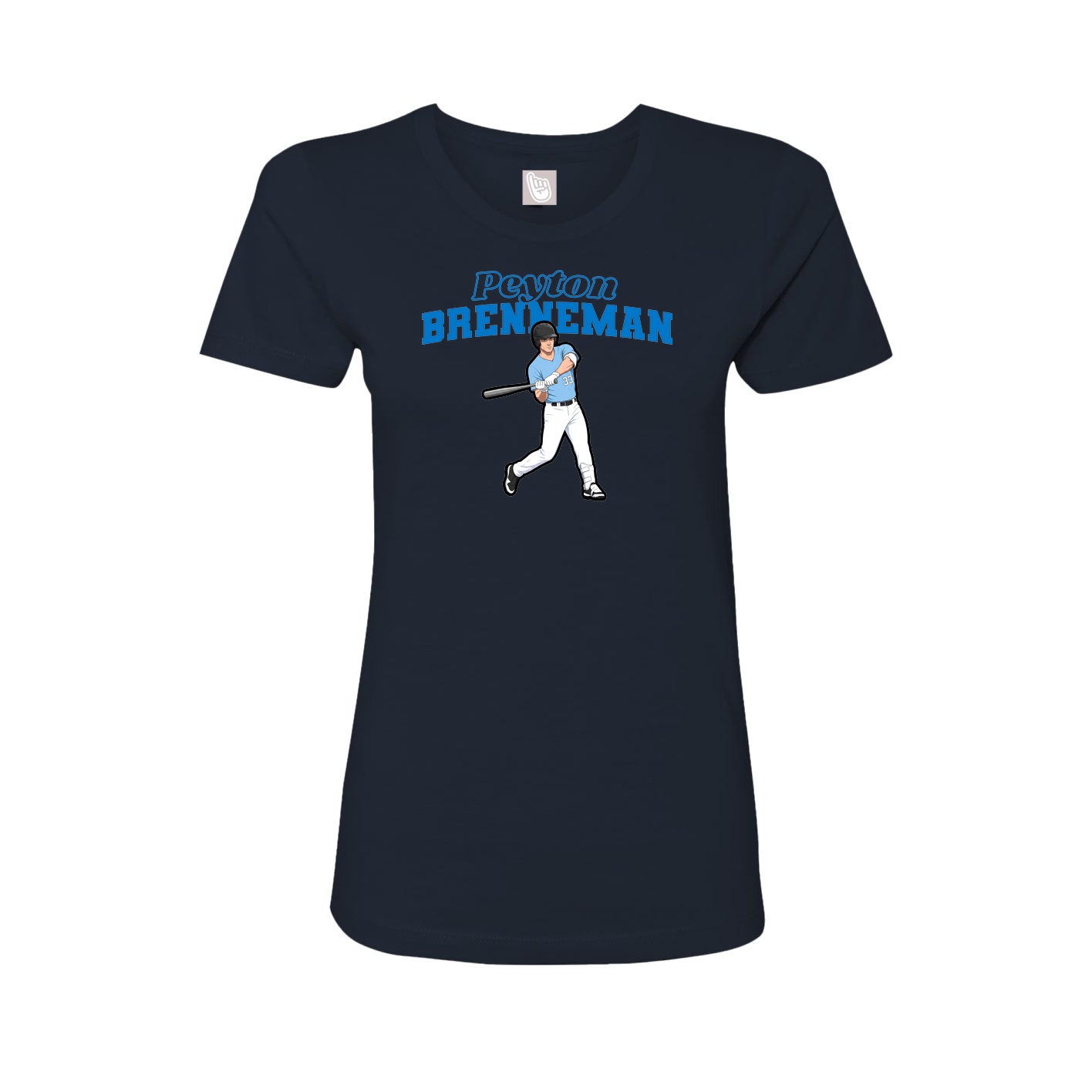 Fitted Women's Tee — Name Arch in Navy