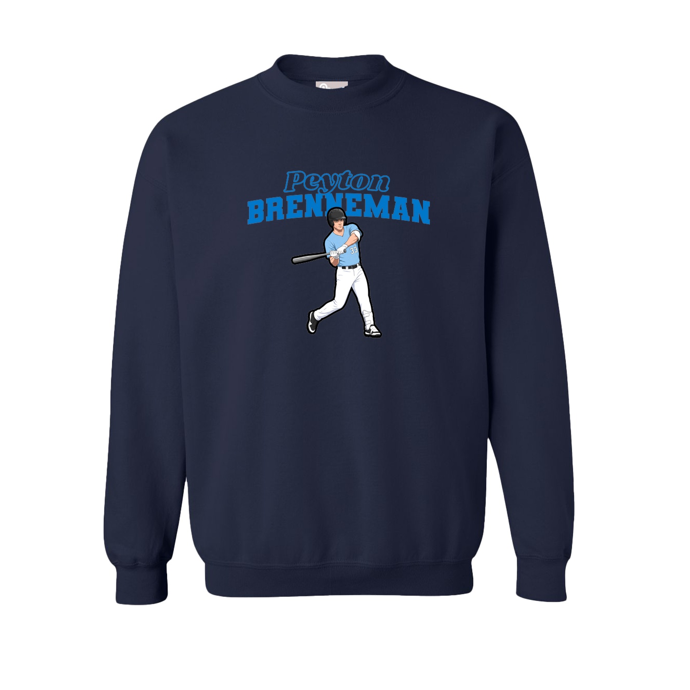 Fleece Crew — Name Arch in Navy