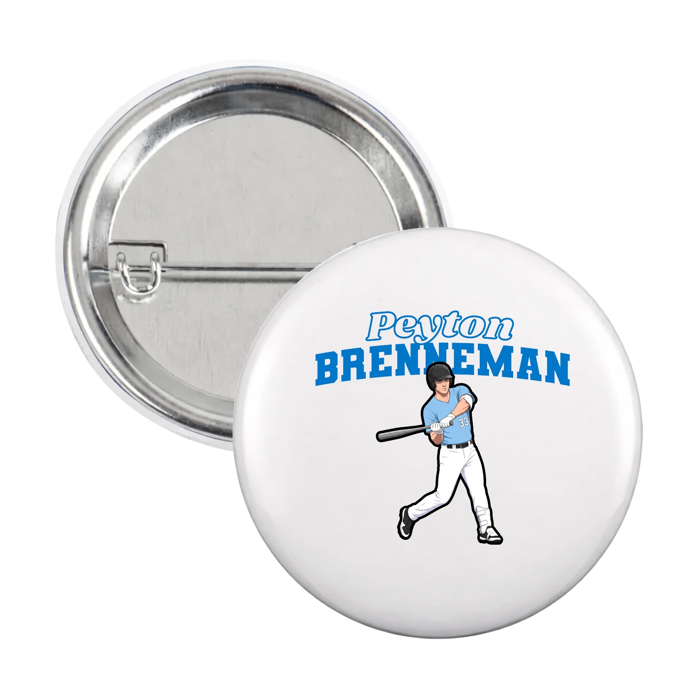 Game Day Button — Name Arch in White