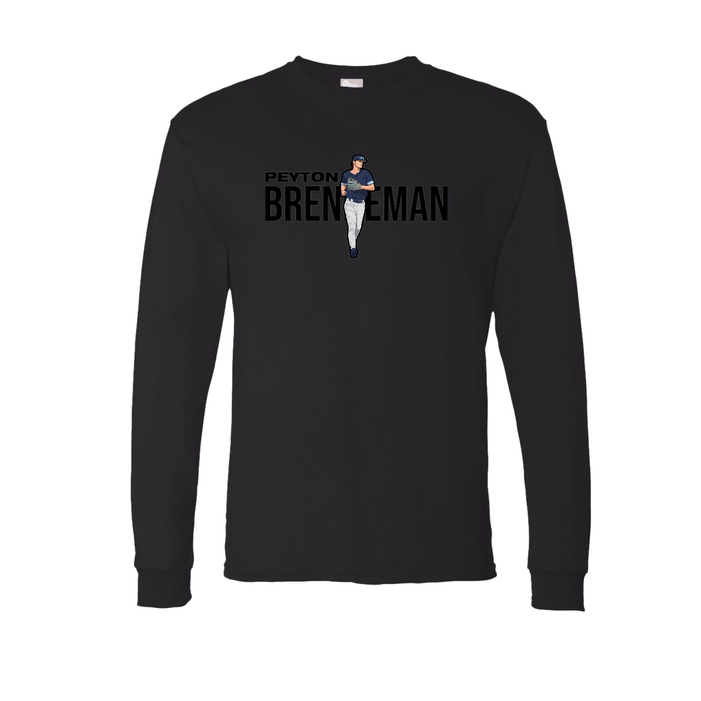 Long Sleeve Tee — Player Name in Black
