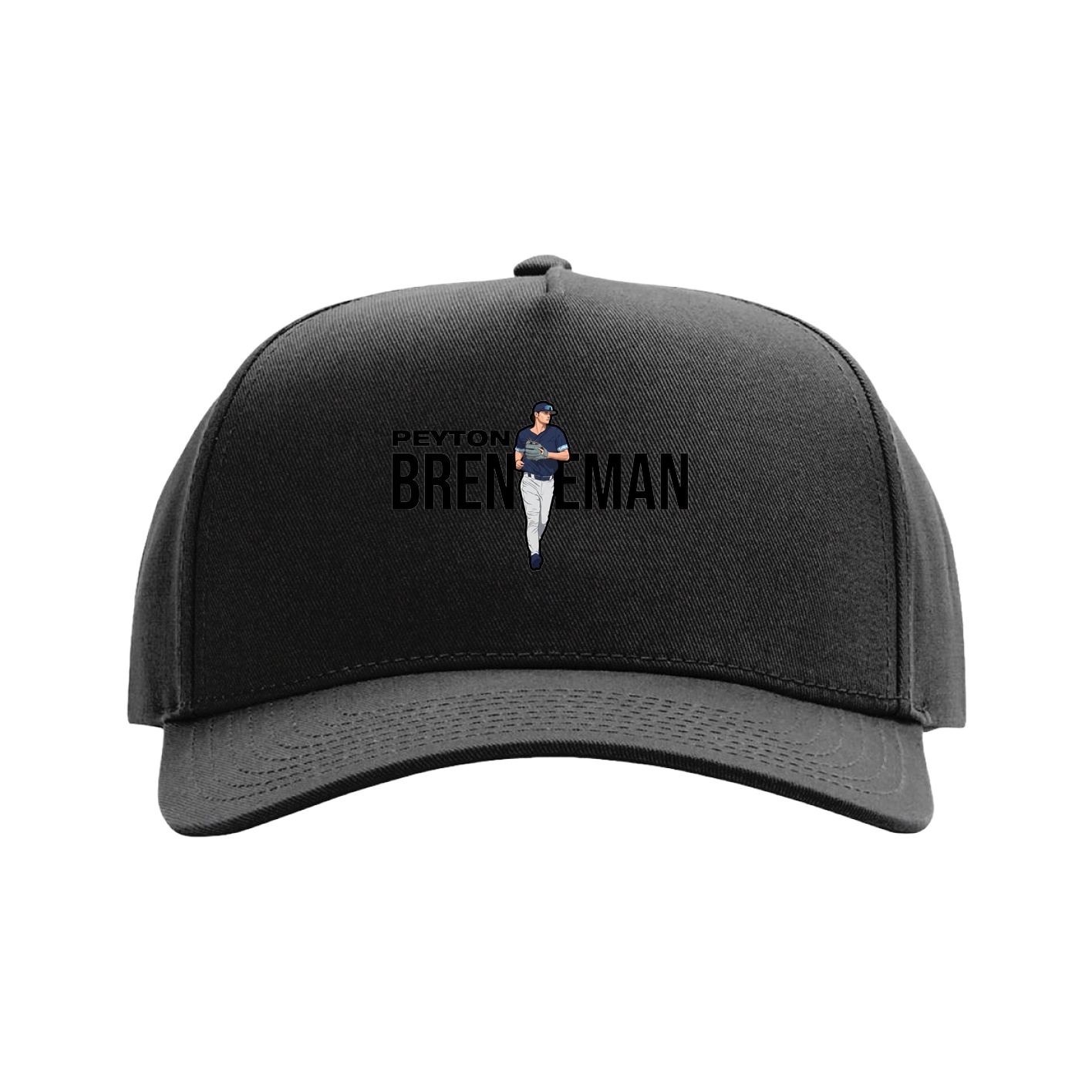 Full Fabric Five-Panel Champ Cap — Player Name in Black