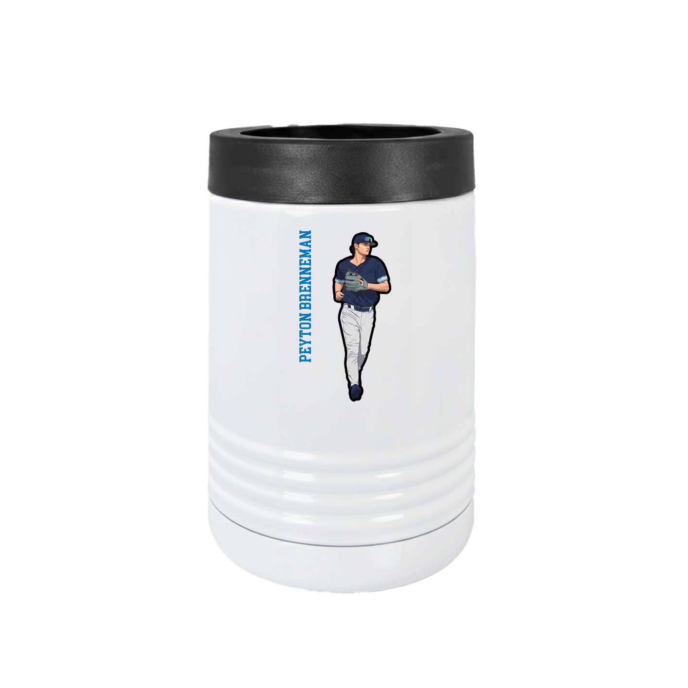 Beverage Holder — Name Vertical in White