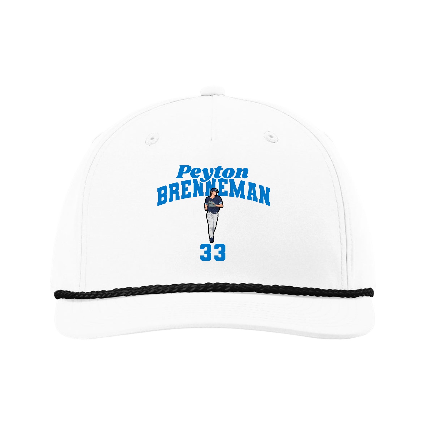 Five-Panel Classic Rope Cap — Signature Arch in White