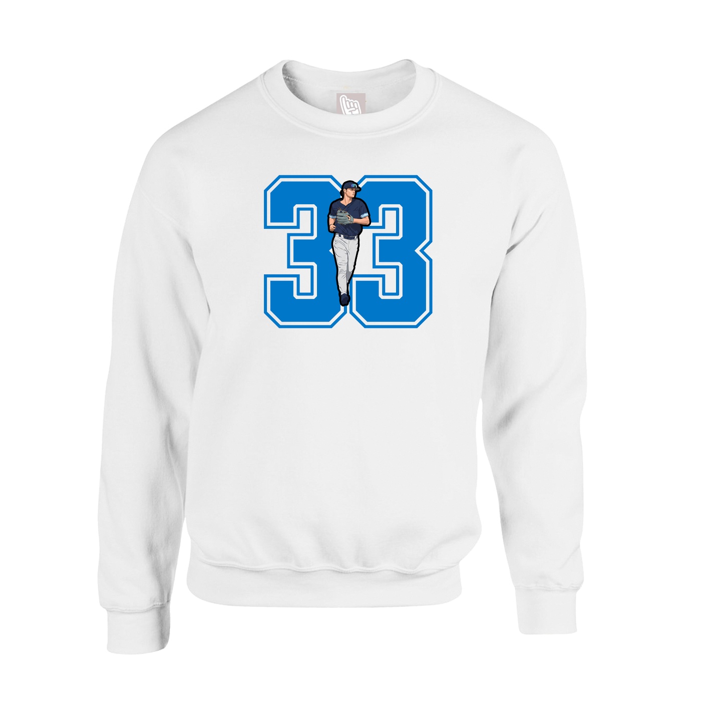 Fleece Crew — Number in White