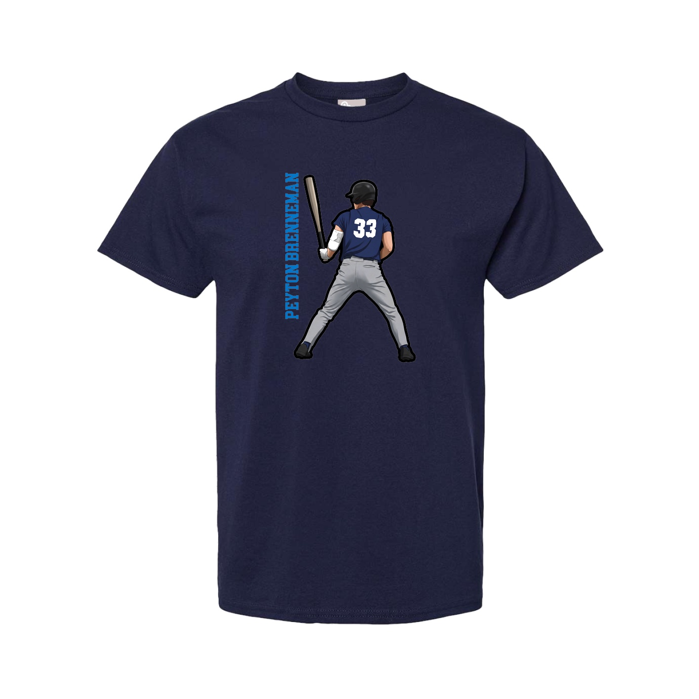 Tee — Name Vertical in Navy