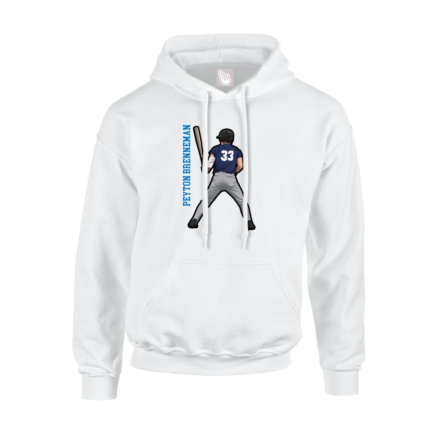 Youth Hoodie — Name Vertical in White