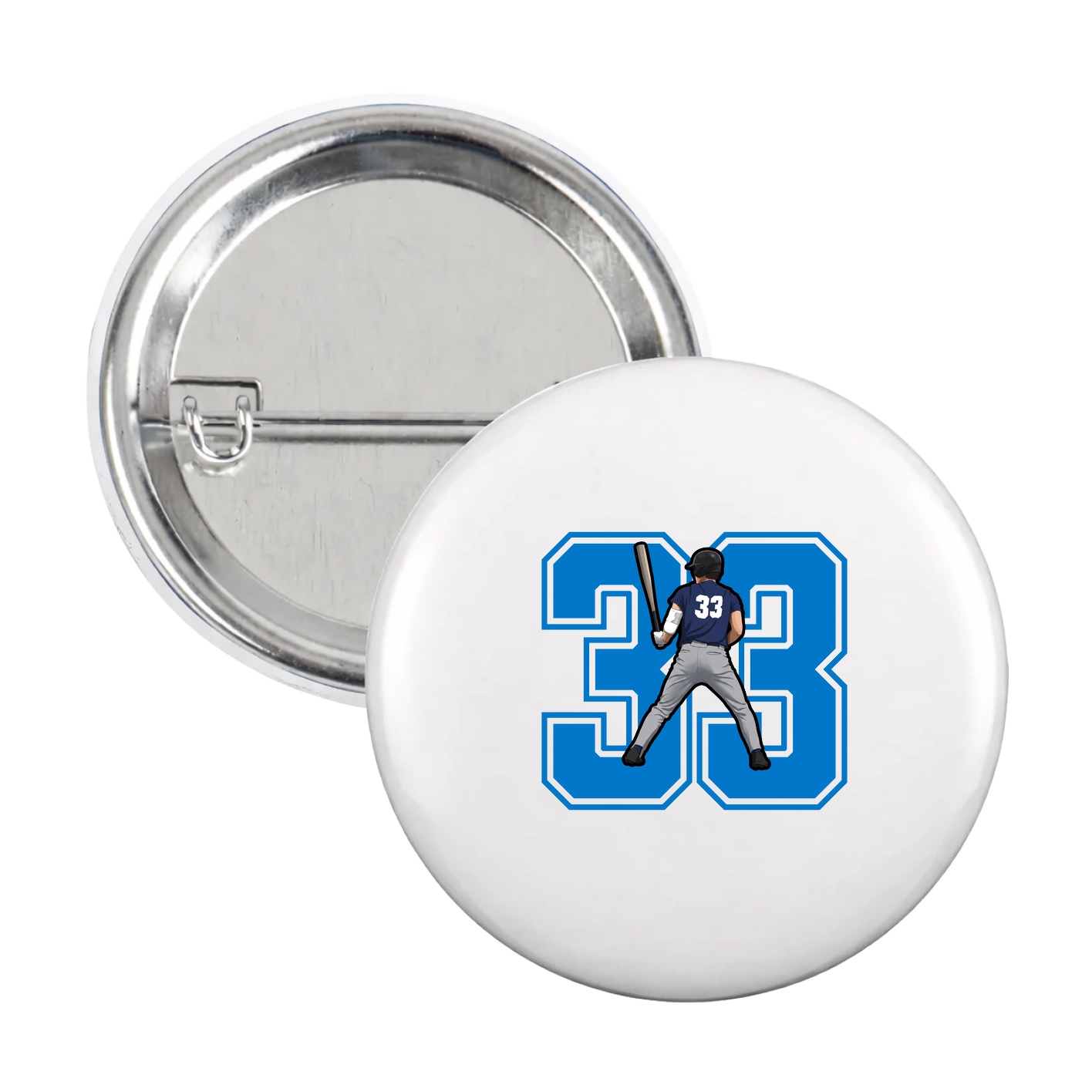 Game Day Button — Number in White