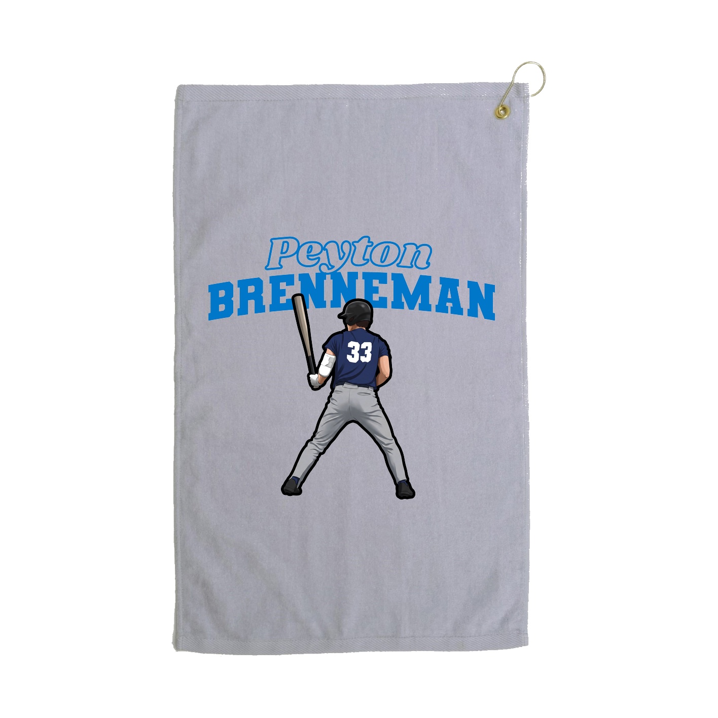 Golf Towel — Name Arch in Grey