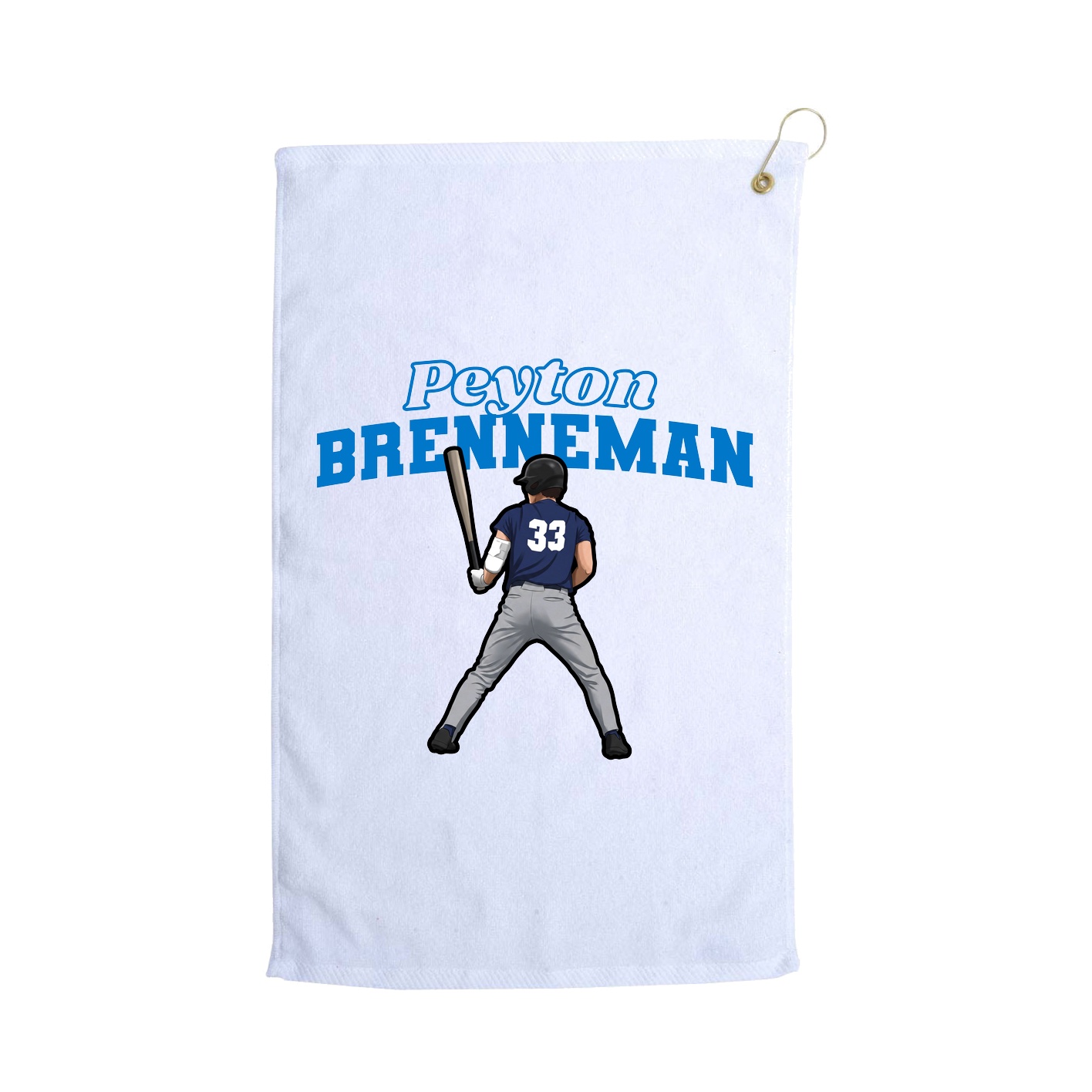 Golf Towel — Name Arch in White