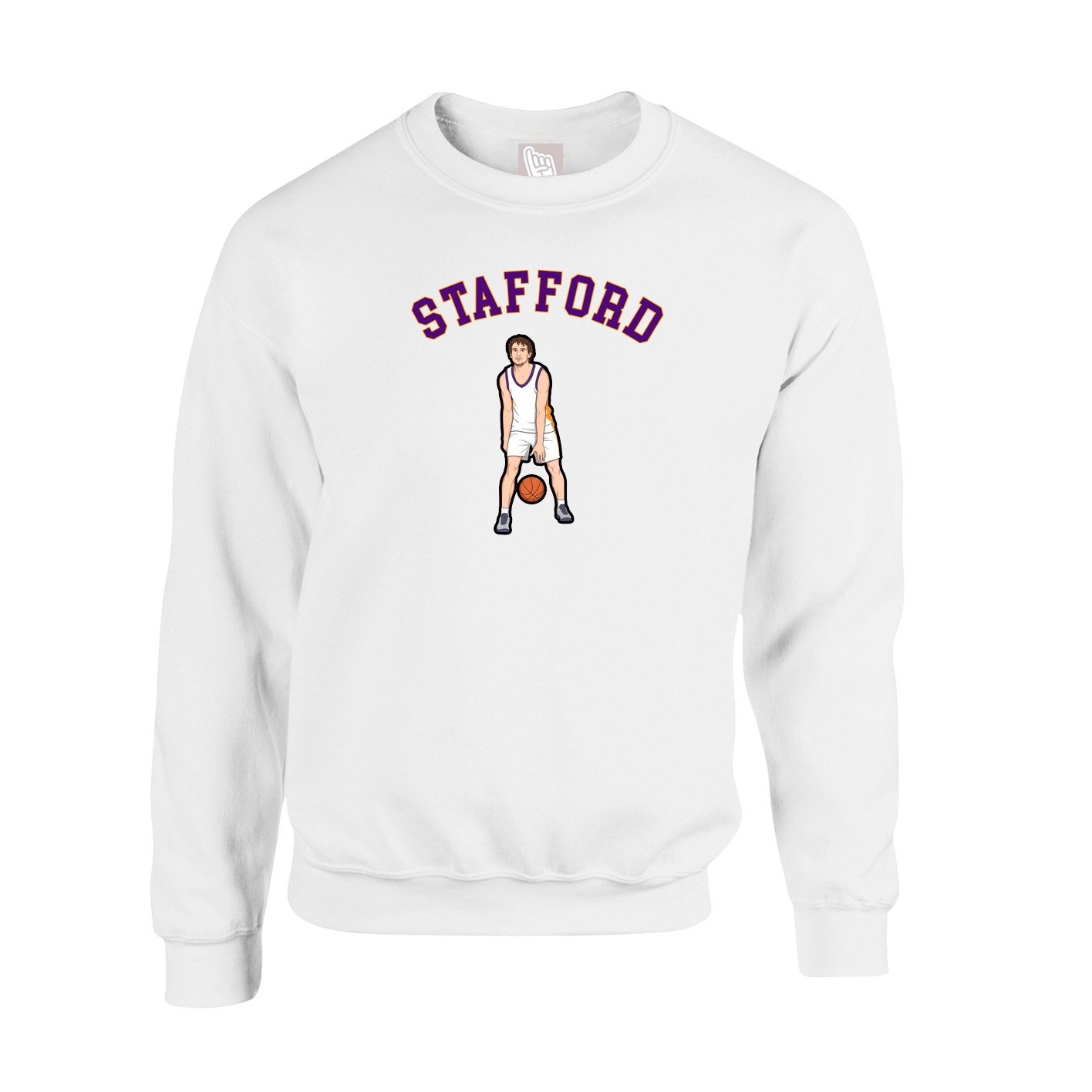 Fleece Crew — Shirsey Arch in White