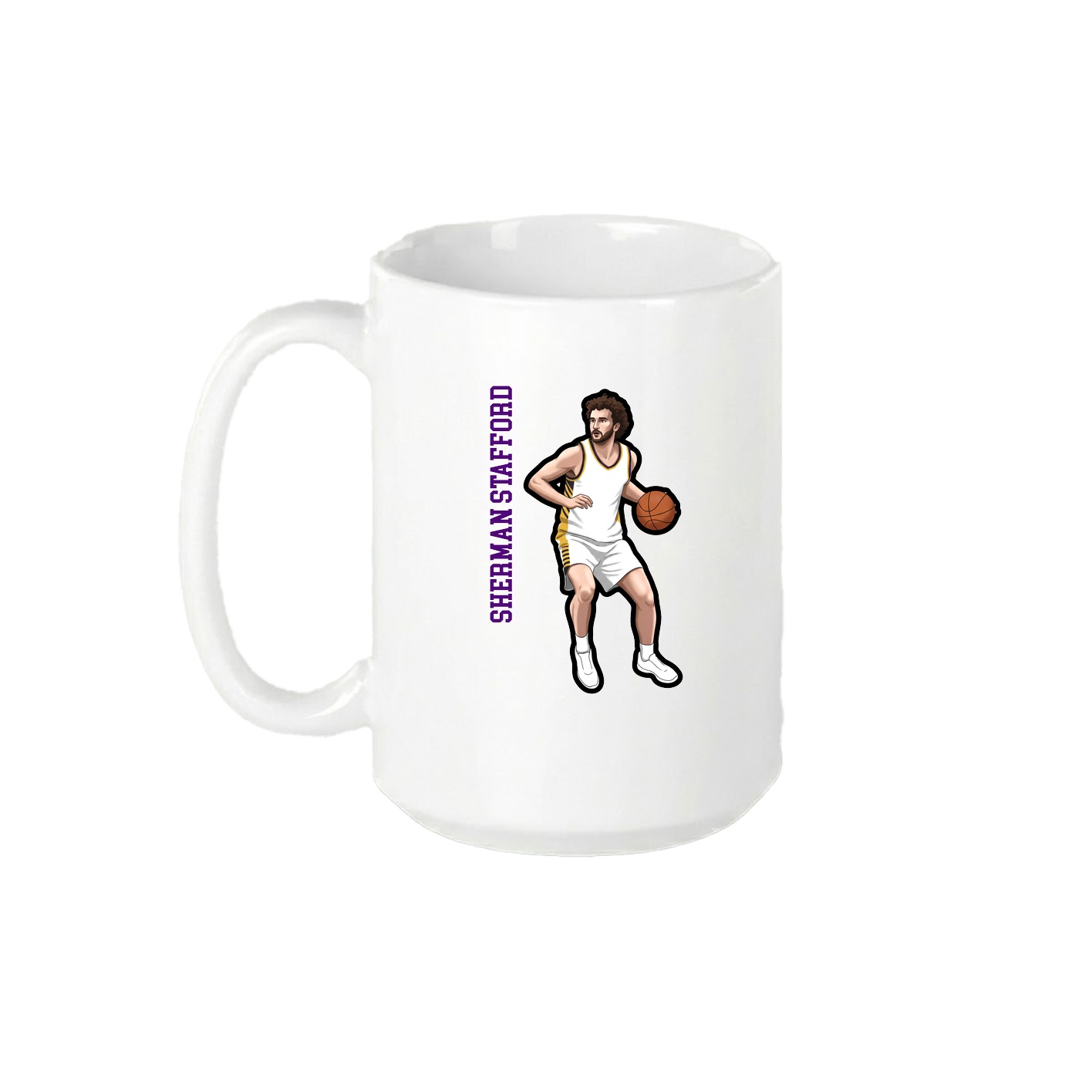15oz Coffee Mug — Name Vertical in White