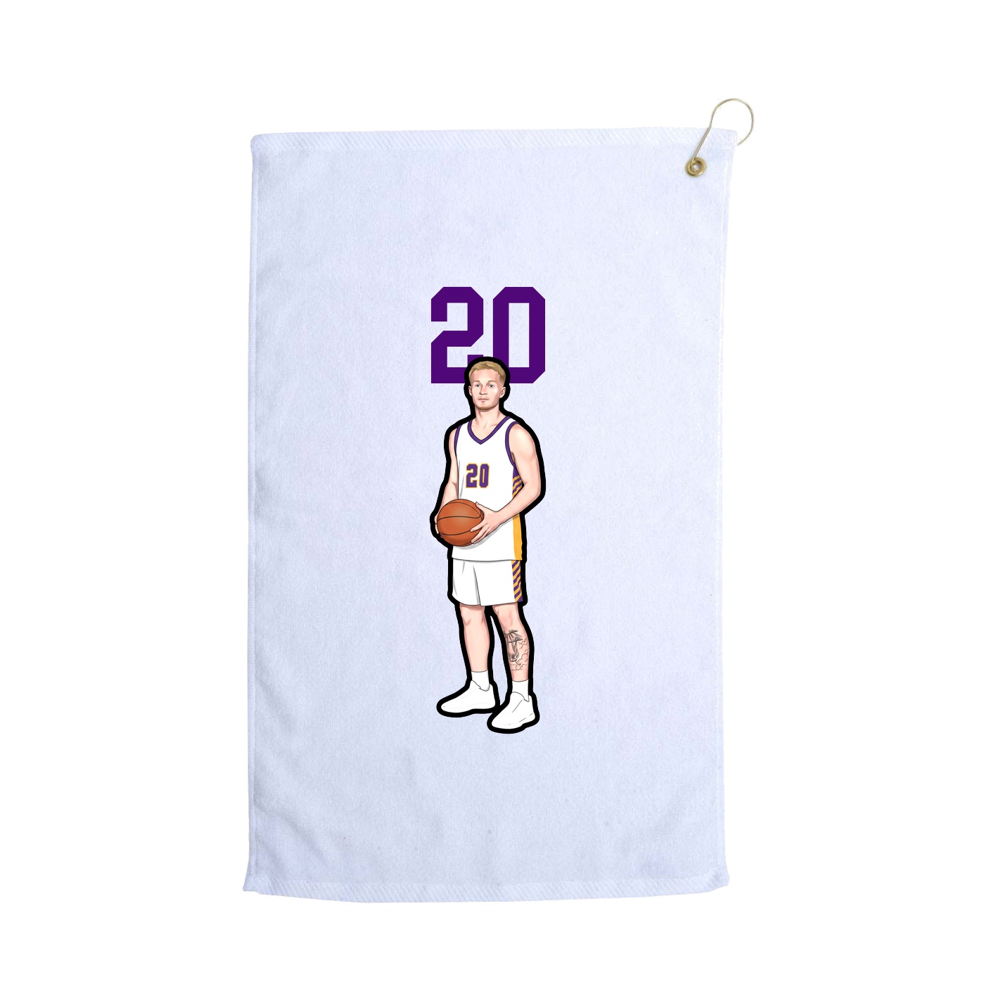 Golf Towel — Number Top in White