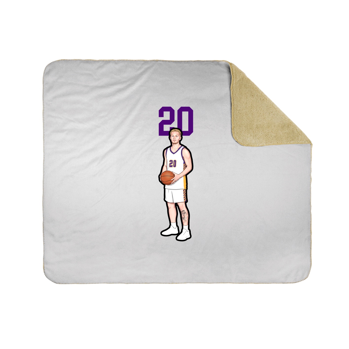 Throw Blanket — Number Top in White