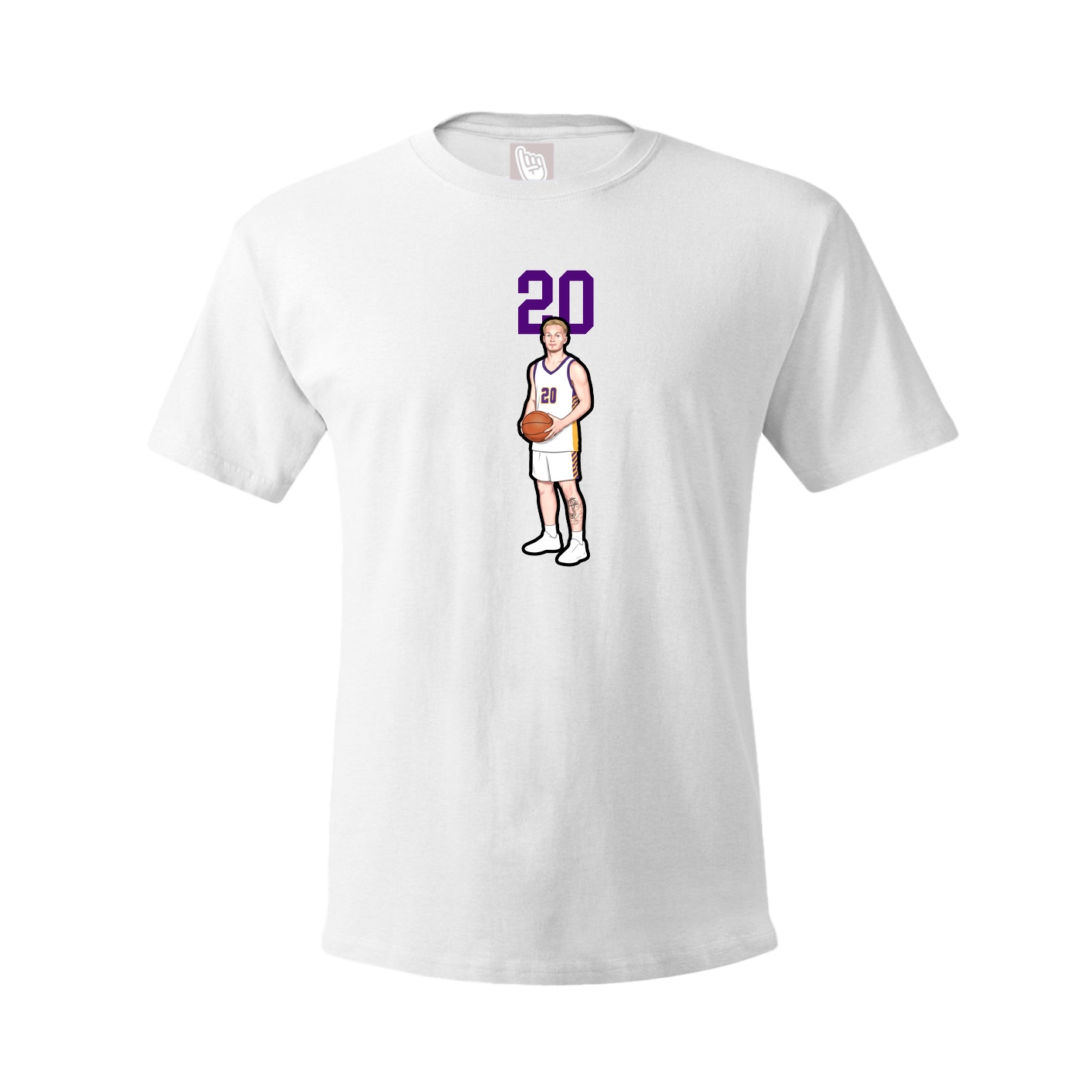 Youth Tee — Number Top in White