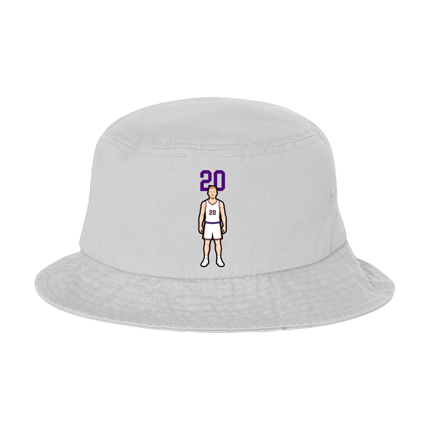 Bucket Cap — Number Top in White