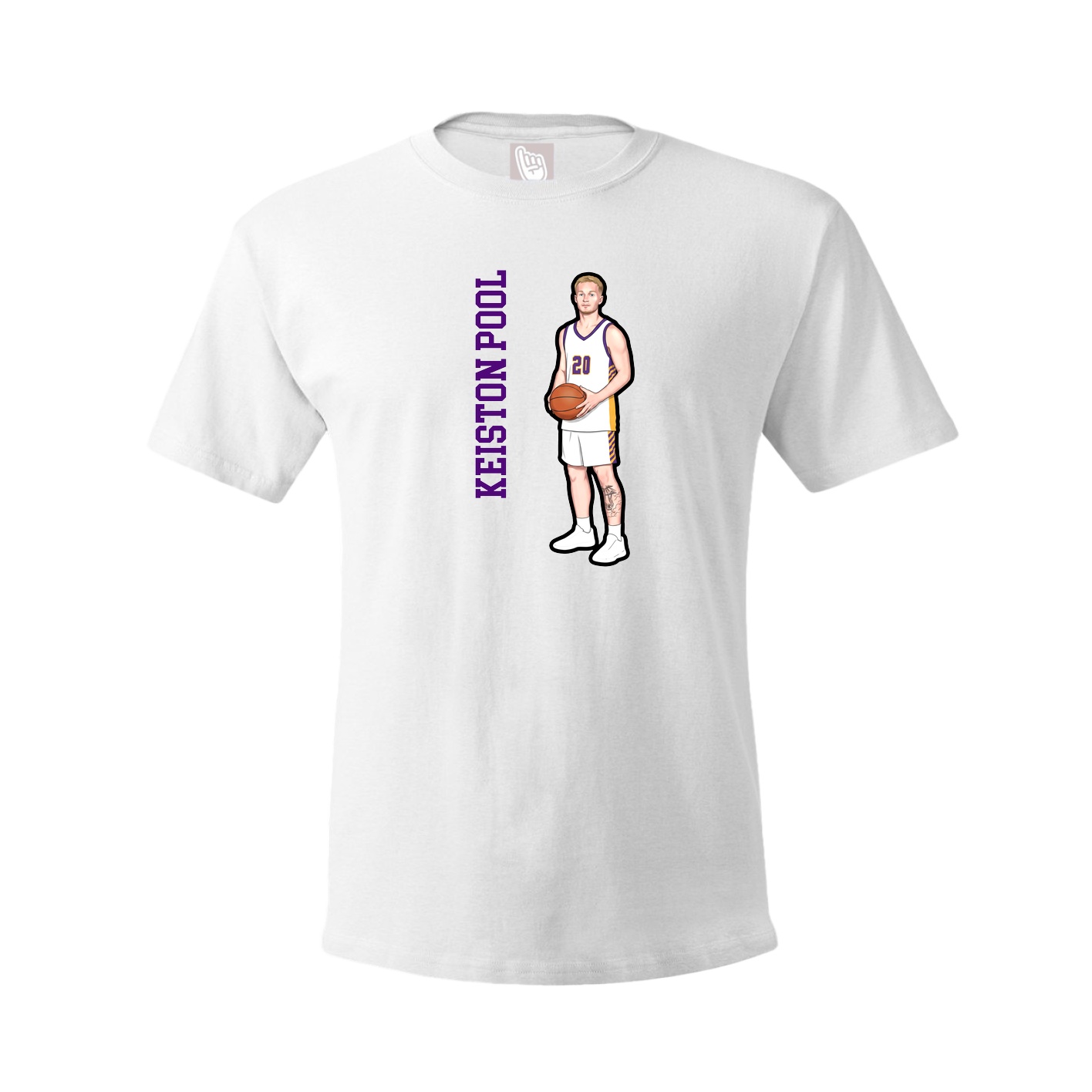 Youth Tee — Name Vertical in White