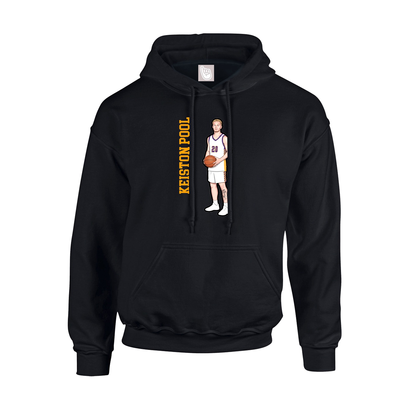 Youth Hoodie — Name Vertical in Black