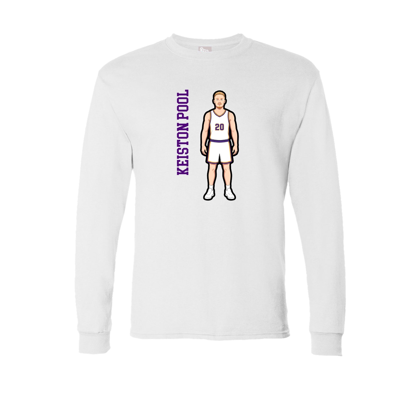 Long Sleeve Tee — Name Vertical in White