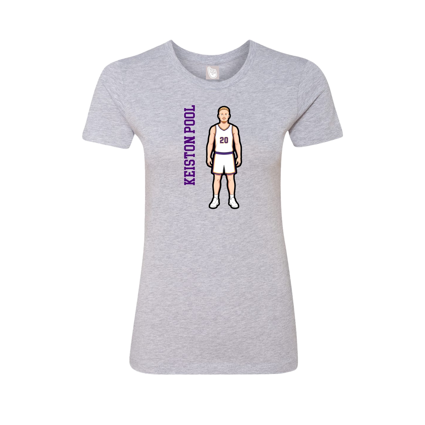 Womens Tee — Name Vertical in Grey
