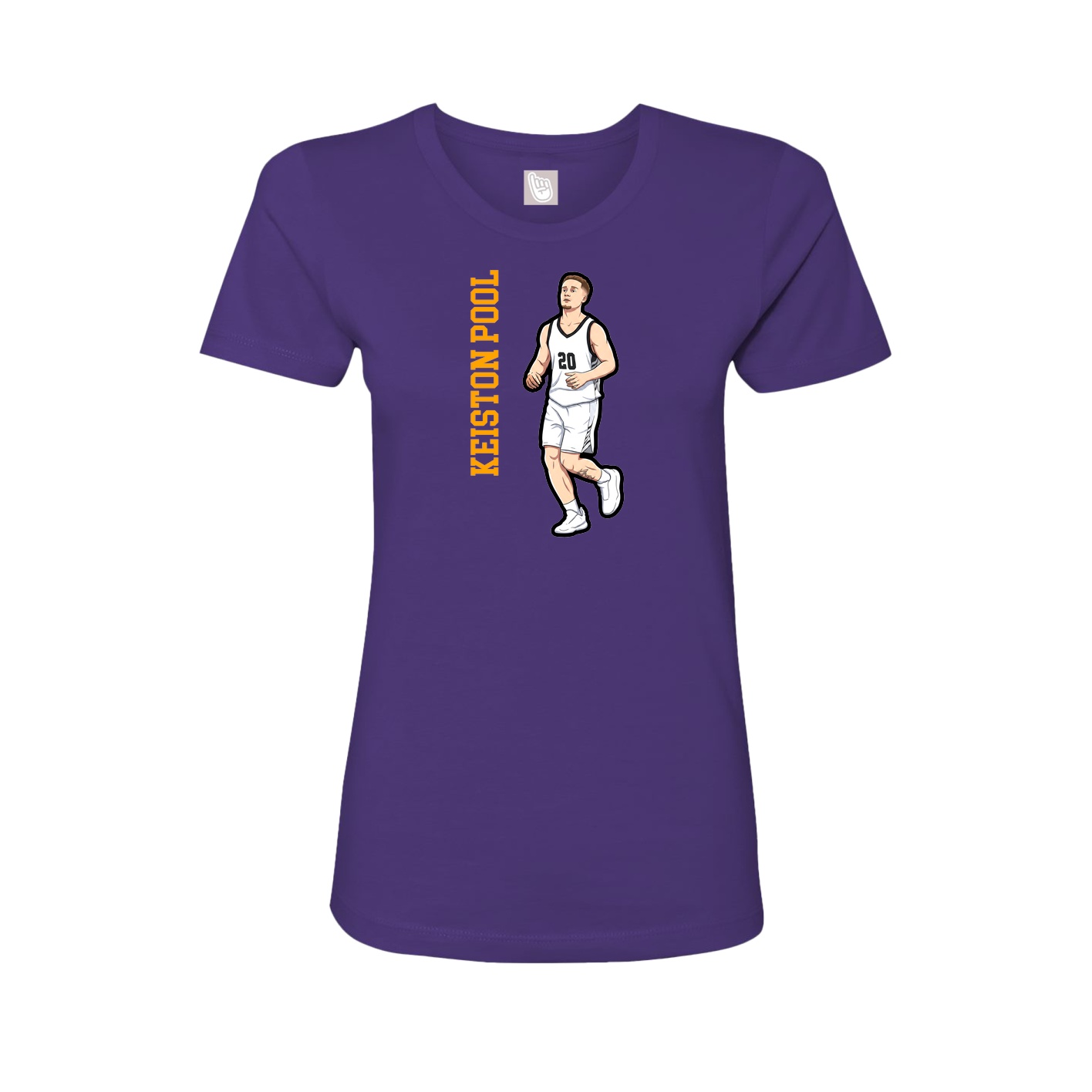 Womens Tee — Name Vertical in Purple