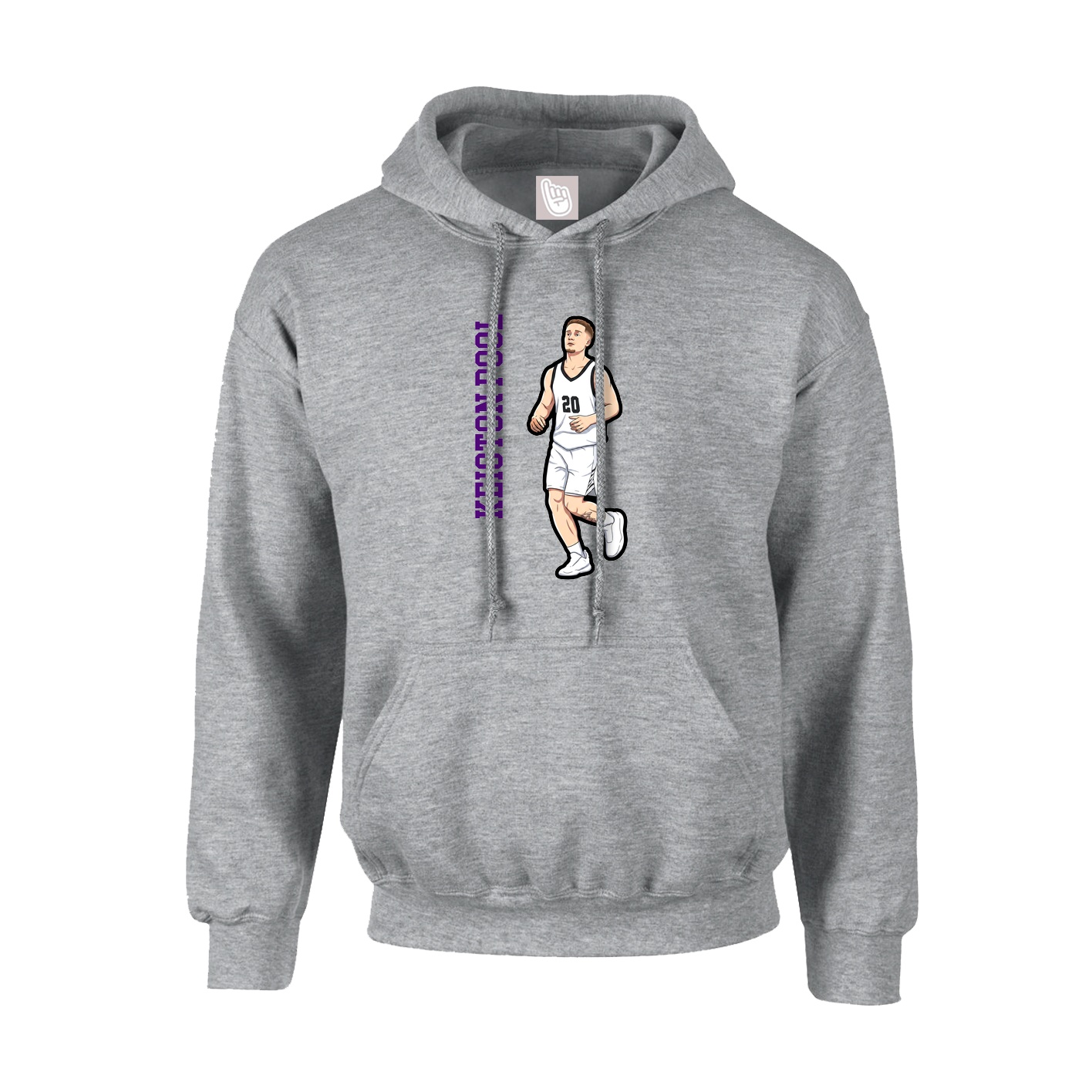 Hoodie — Name Vertical in Grey