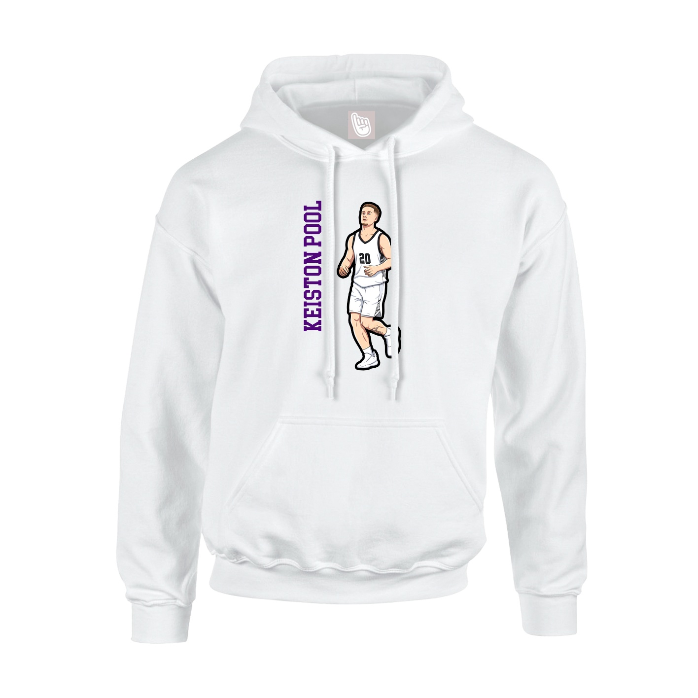 Youth Hoodie — Name Vertical in White